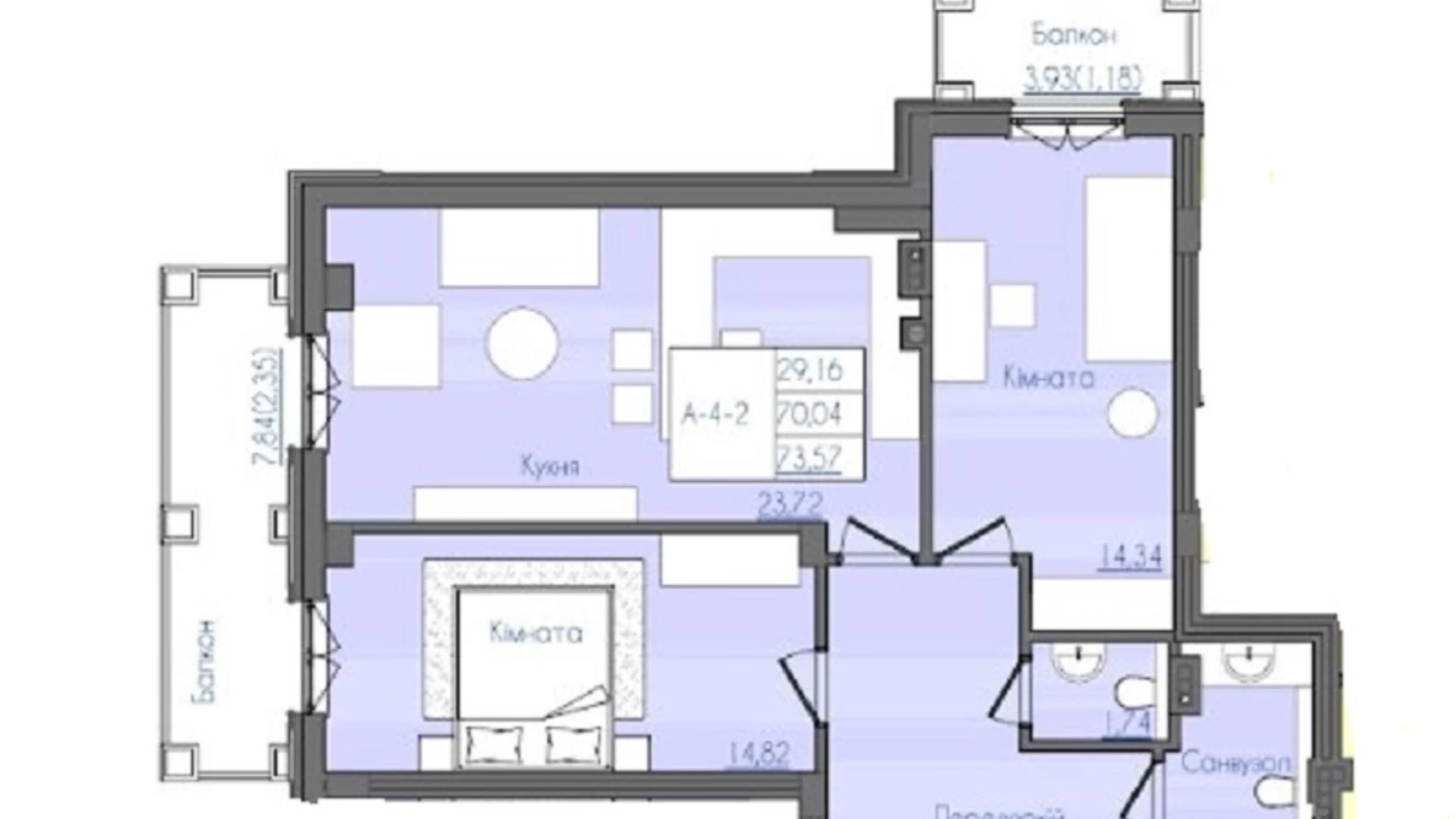 Продается 2-комнатная квартира 71.7 кв. м в Одессе, Фонтанская дор., 62К - фото 2