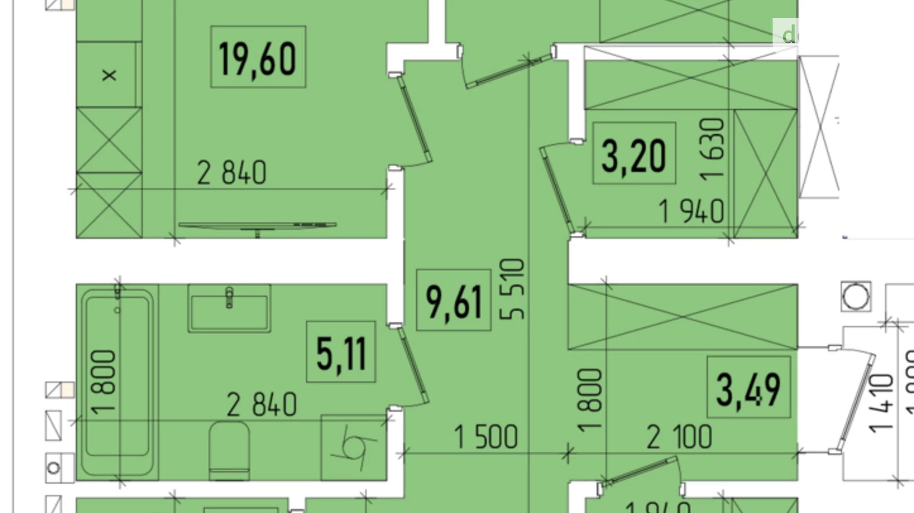 Продается 3-комнатная квартира 99.03 кв. м в Каменце-Подольском, ул. Ивана Выговского(Матросова) - фото 2