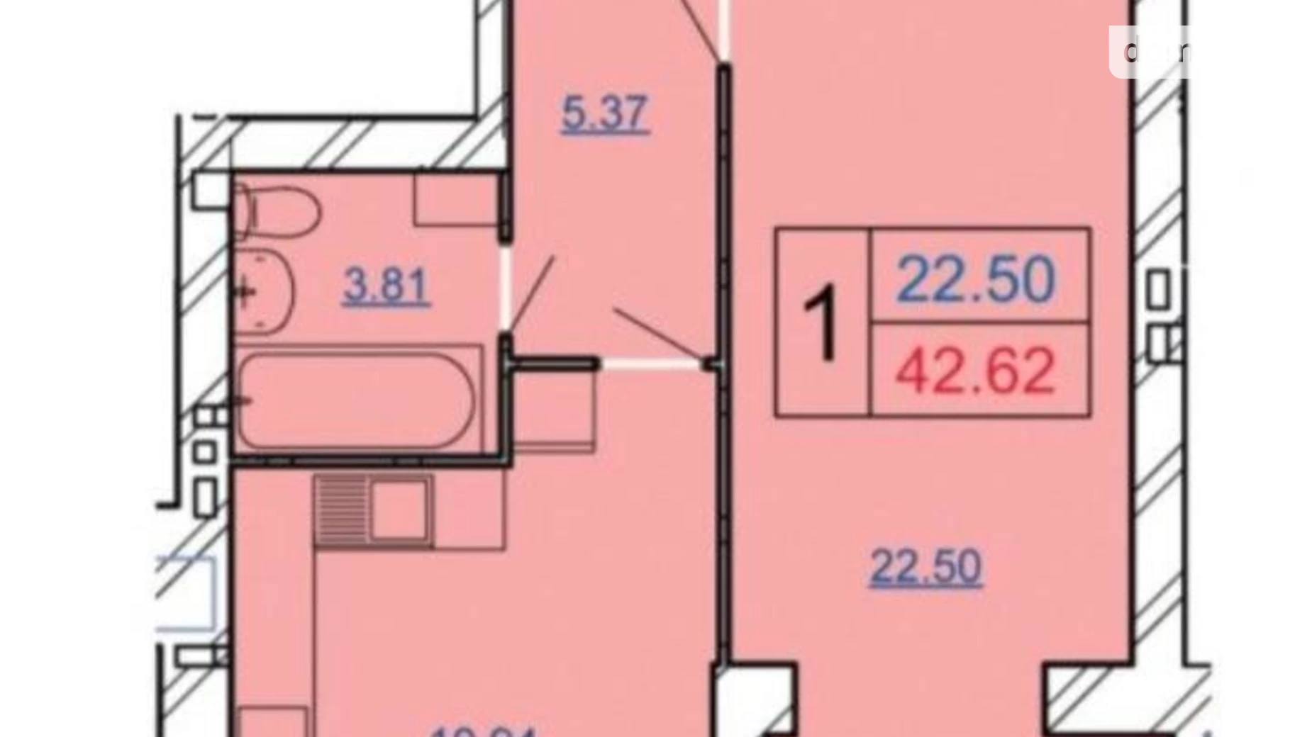 Продается 1-комнатная квартира 43 кв. м в Хмельницком, ул. Кармелюка - фото 3