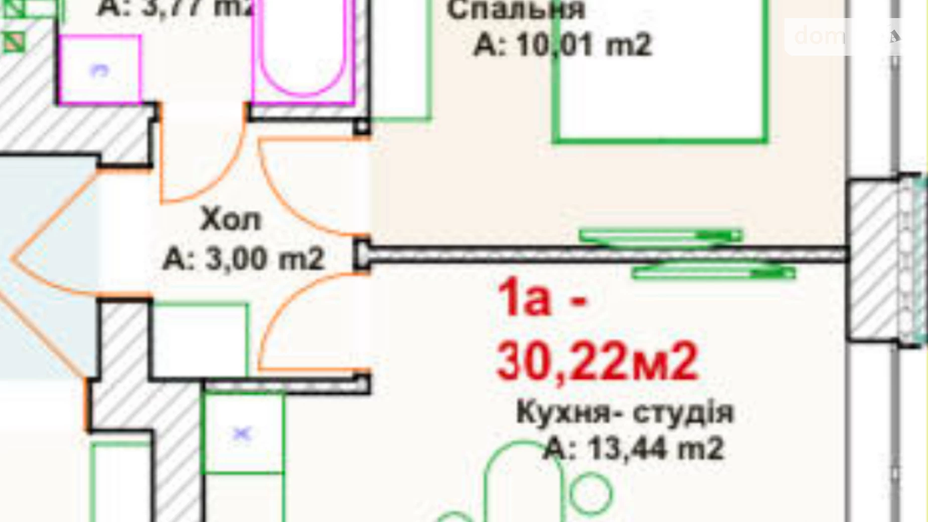 Продается 1-комнатная квартира 30.22 кв. м в Ирпене - фото 2