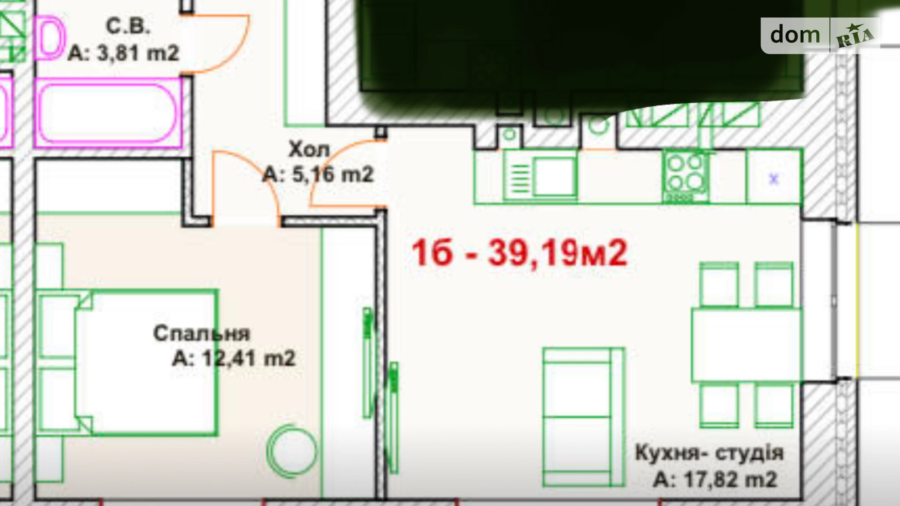 Продается 1-комнатная квартира 39.19 кв. м в Ирпене - фото 2