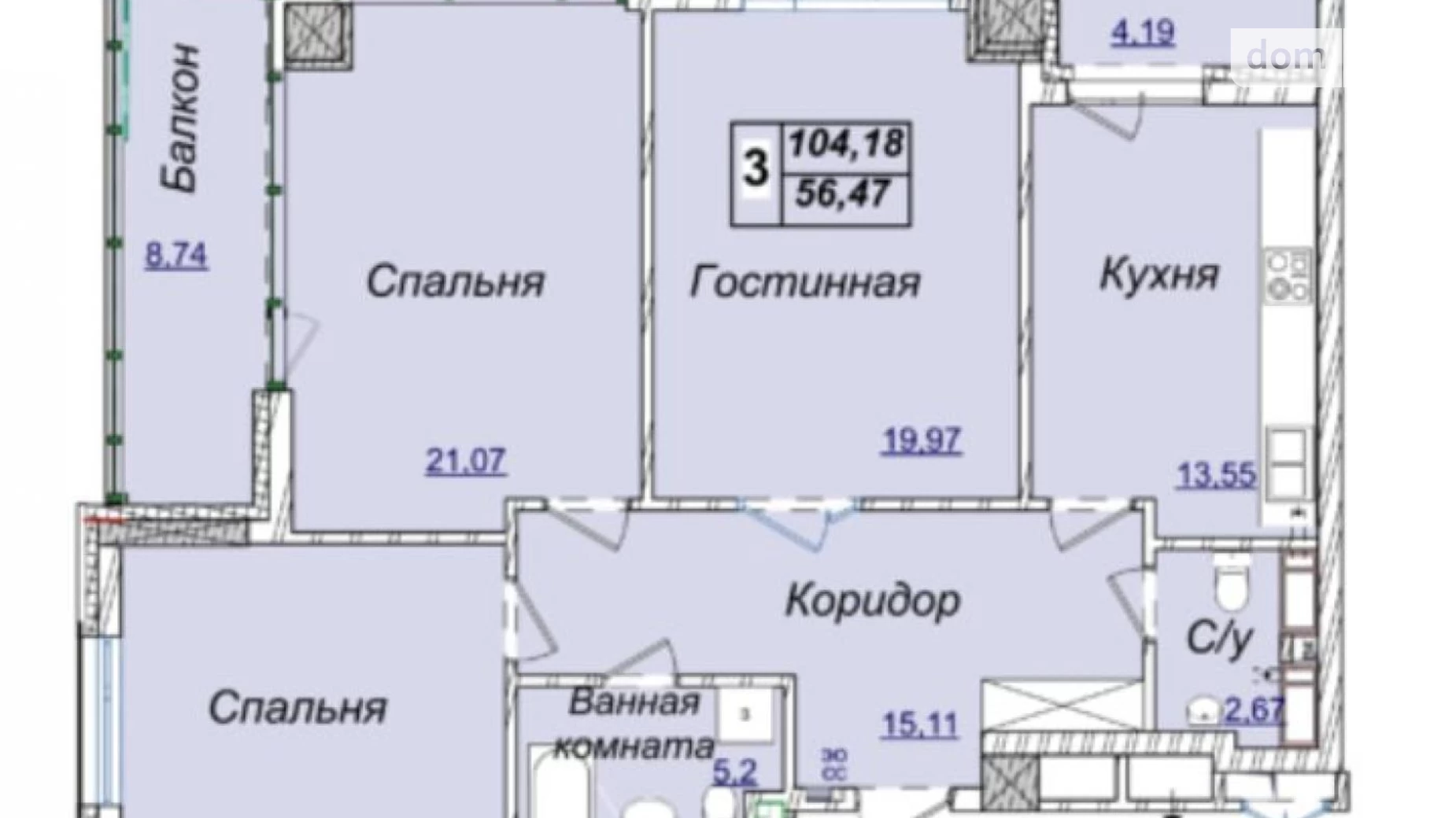 Продається 3-кімнатна квартира 106 кв. м у Києві, вул. Андрія Верхогляда(Драгомирова), 19А - фото 2