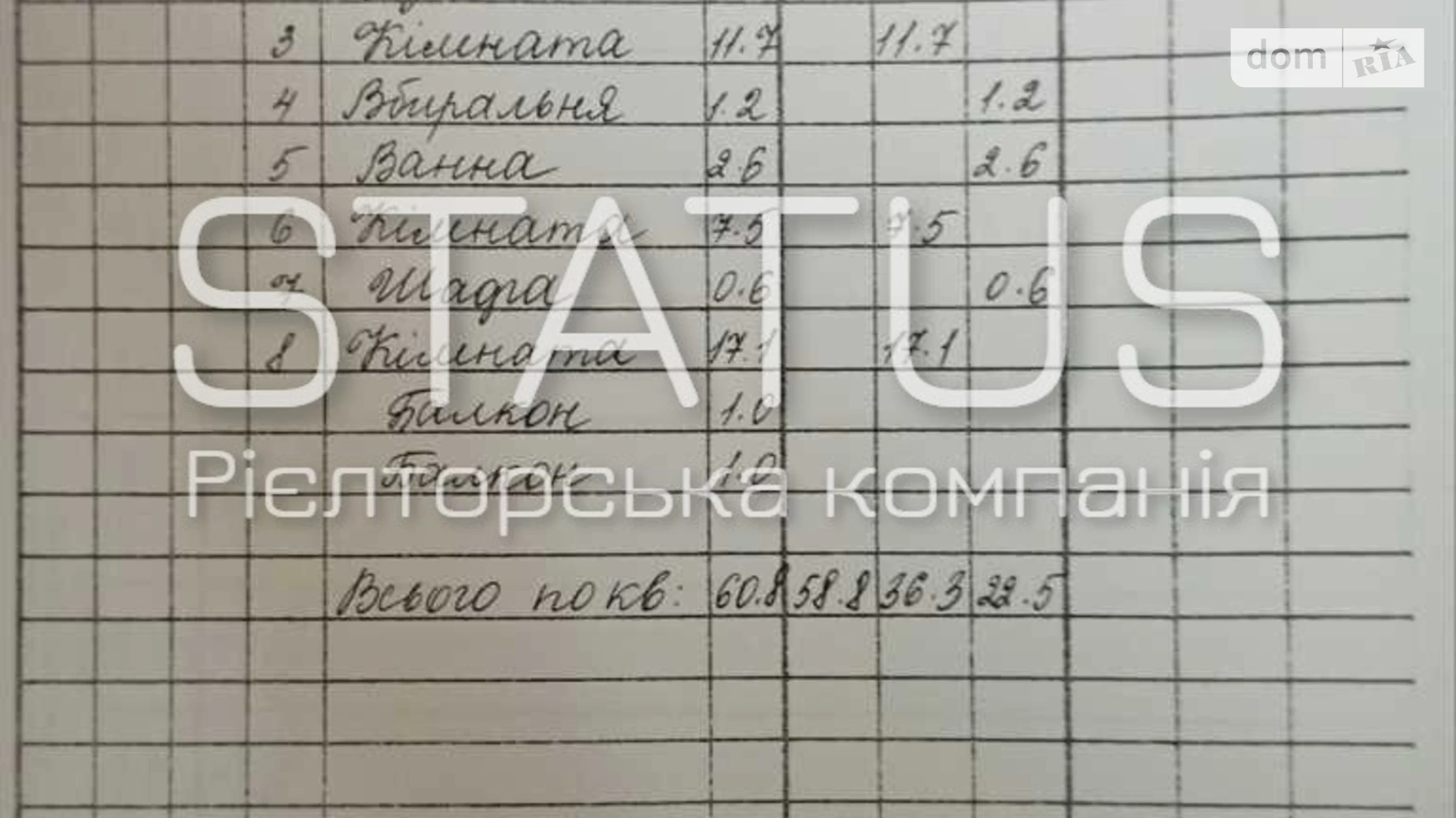 Продается 3-комнатная квартира 60.8 кв. м в Полтаве, ул. Решетиловская(Маршала Бирюзова) - фото 4