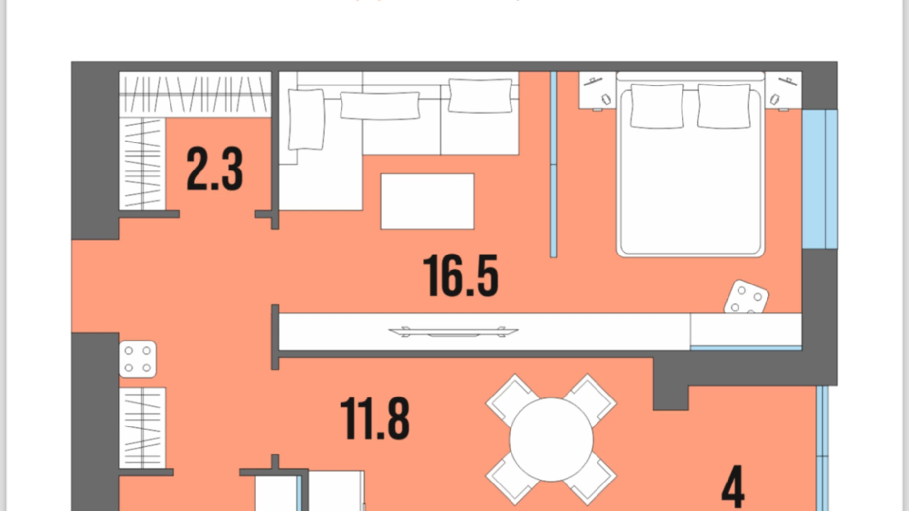 Продається 1-кімнатна квартира 42.8 кв. м у Зміїнці, вул. Левадна, 1 - фото 2