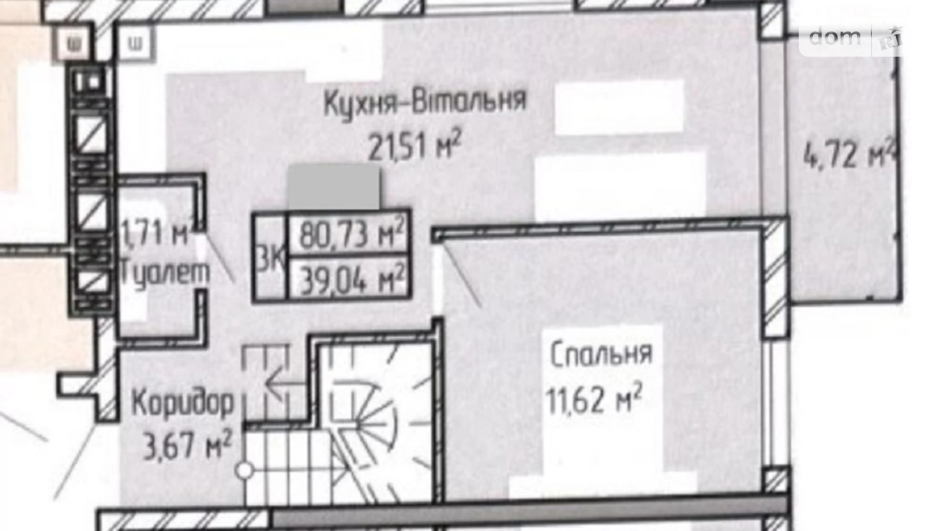 3-кімнатна квартира 80.73 кв. м у Тернополі, вул. Вербицького Михайла, 7 - фото 25