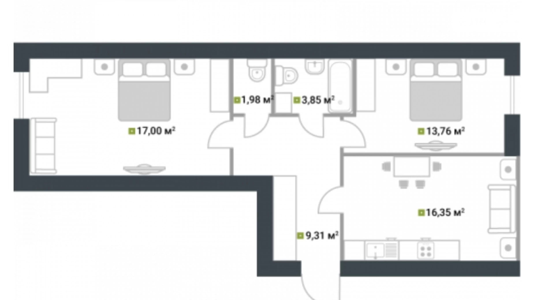 Продается 2-комнатная квартира 64 кв. м в Буче, ул. Ивана Кожедуба, 8А - фото 5