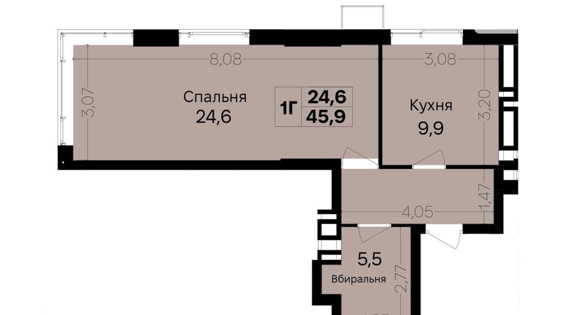 Продается 1-комнатная квартира 41.4 кв. м в Виннице - фото 5