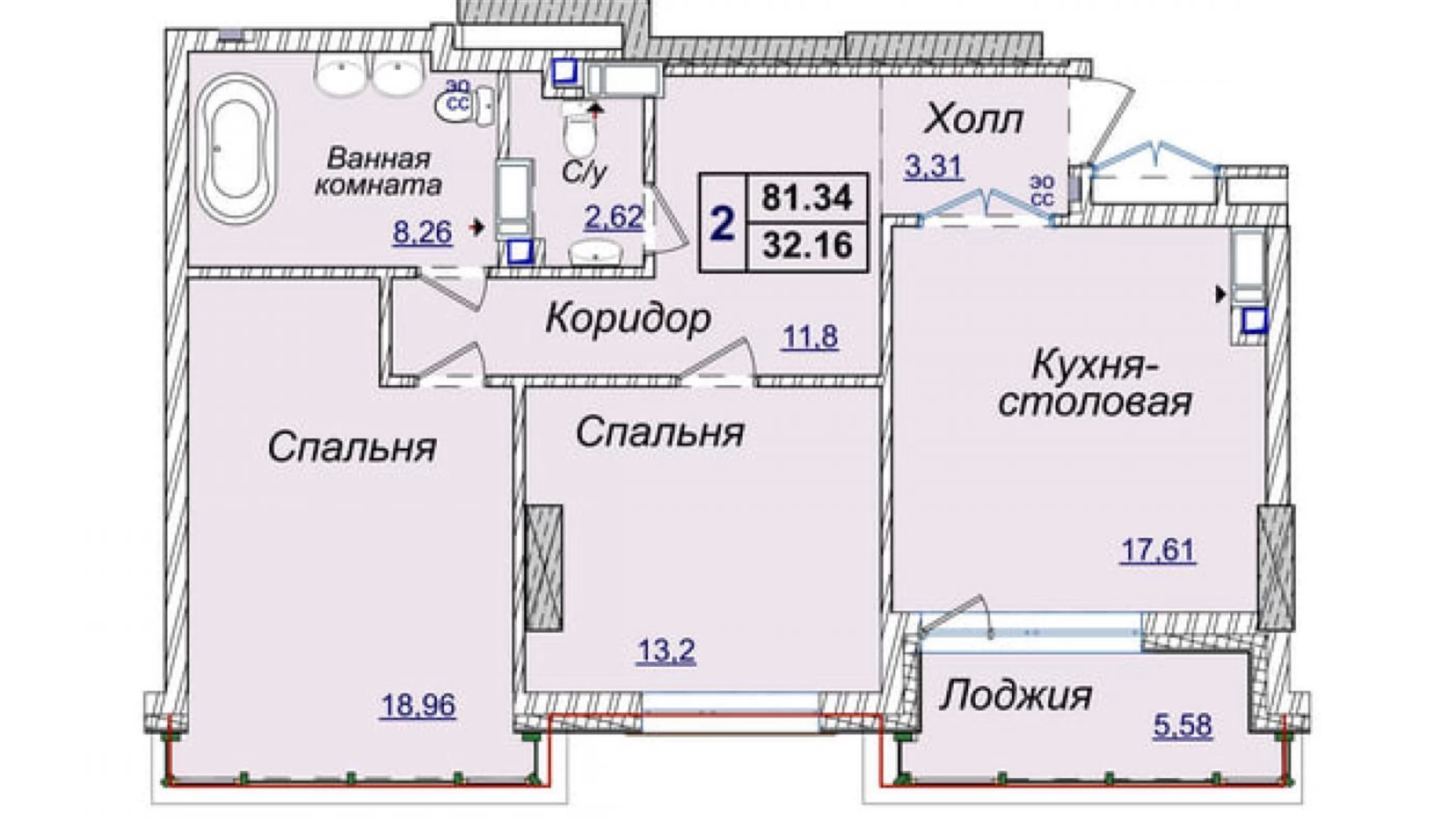 Продається 3-кімнатна квартира 82 кв. м у Києві, вул. Андрія Верхогляда(Драгомирова), 19А - фото 2