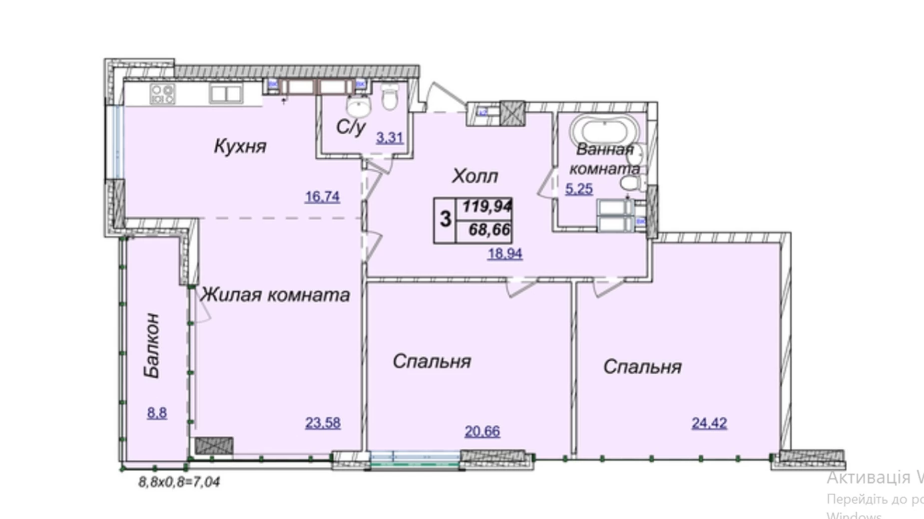 Продається 4-кімнатна квартира 120 кв. м у Києві, вул. Андрія Верхогляда(Драгомирова), 19А - фото 3