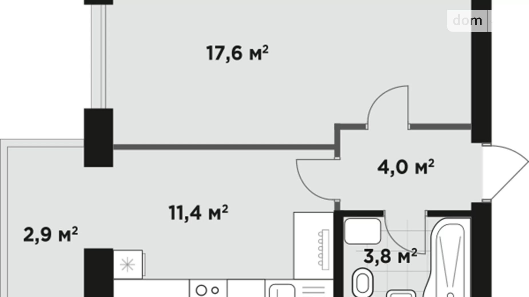 Продается 1-комнатная квартира 40.7 кв. м в Буче, ул. Бориса Гмыри, 7 - фото 2