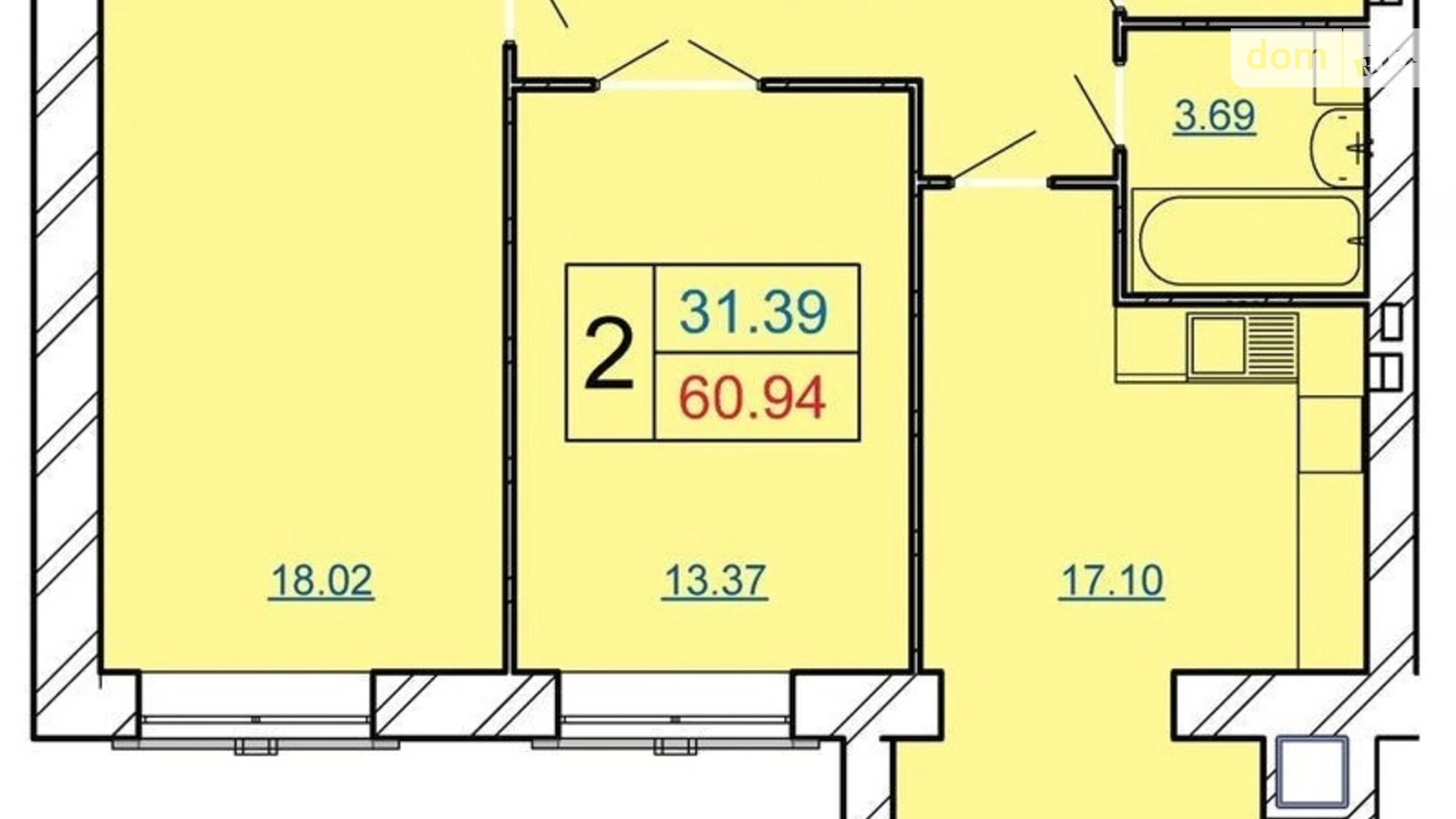 Продається 2-кімнатна квартира 60.94 кв. м у Хмельницькому, вул. Січових Стрільців - фото 4