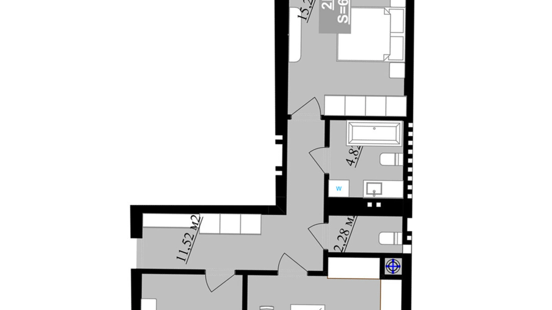 Продается 2-комнатная квартира 66.47 кв. м в Криховцах, ул. Приозерная, 2 - фото 2