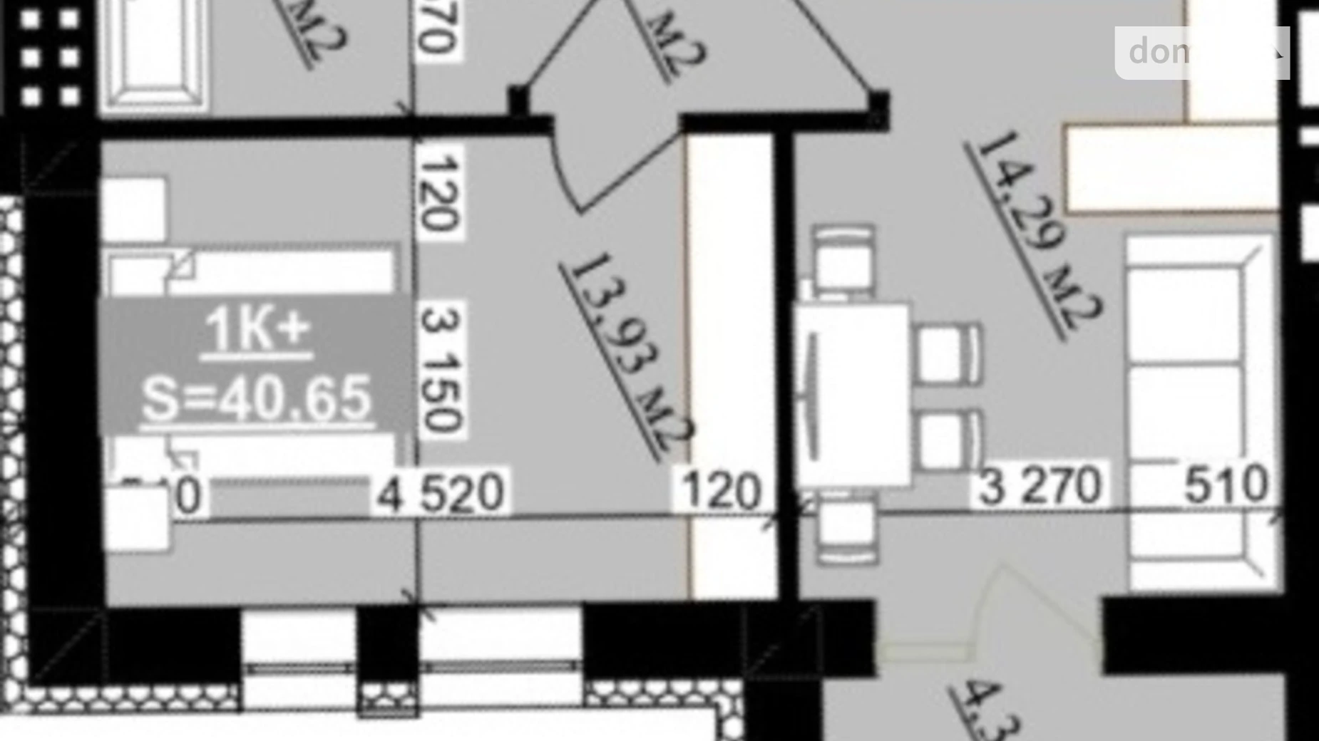 Продается 1-комнатная квартира 40.65 кв. м в Криховцах, ул. Приозерная, 2 - фото 2