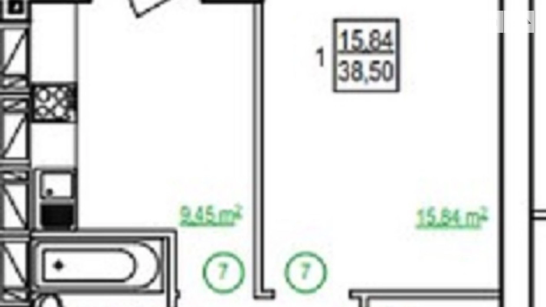 Продается 1-комнатная квартира 38.5 кв. м в Харькове, ул. Полтавский Шлях, 184А корпус 16 - фото 2