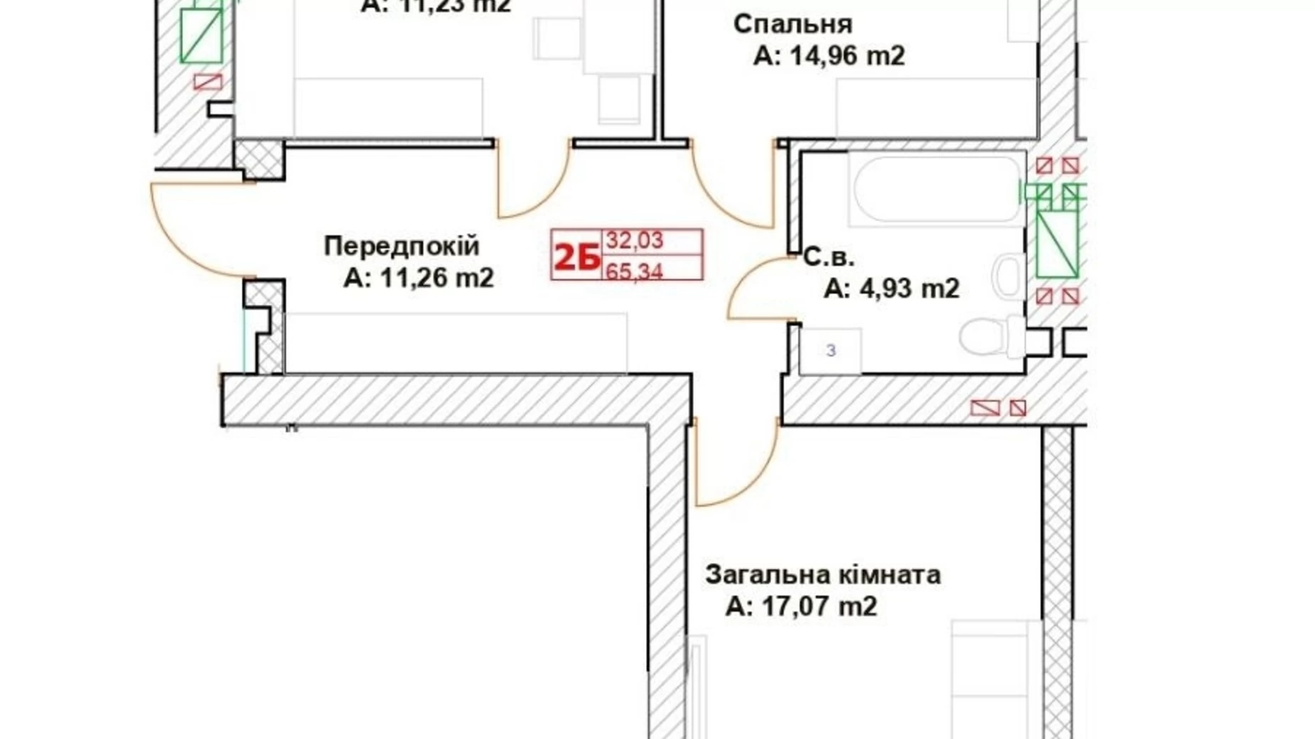 Продається 2-кімнатна квартира 65.5 кв. м у Бучі, вул. Вишнева, 33 - фото 3