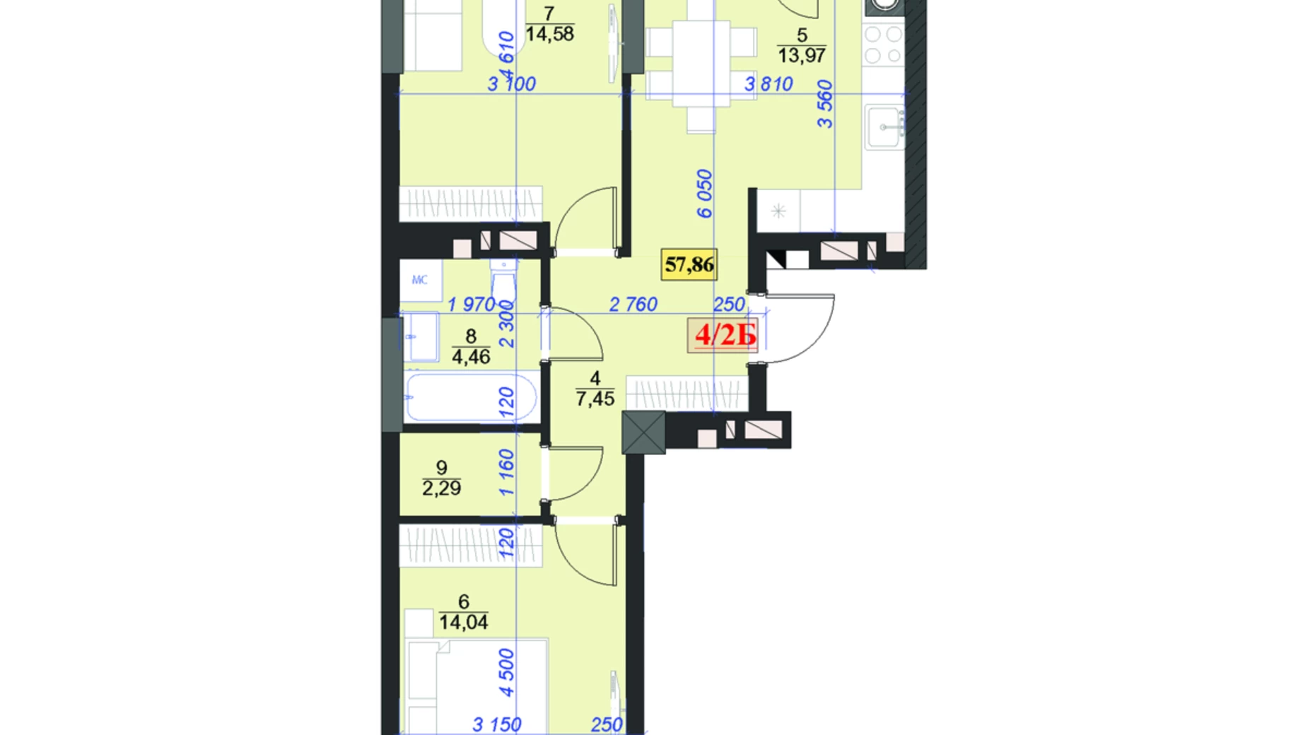 Продается 2-комнатная квартира 58 кв. м в Ивано-Франковске, ул. Гарбарская, 31 - фото 5