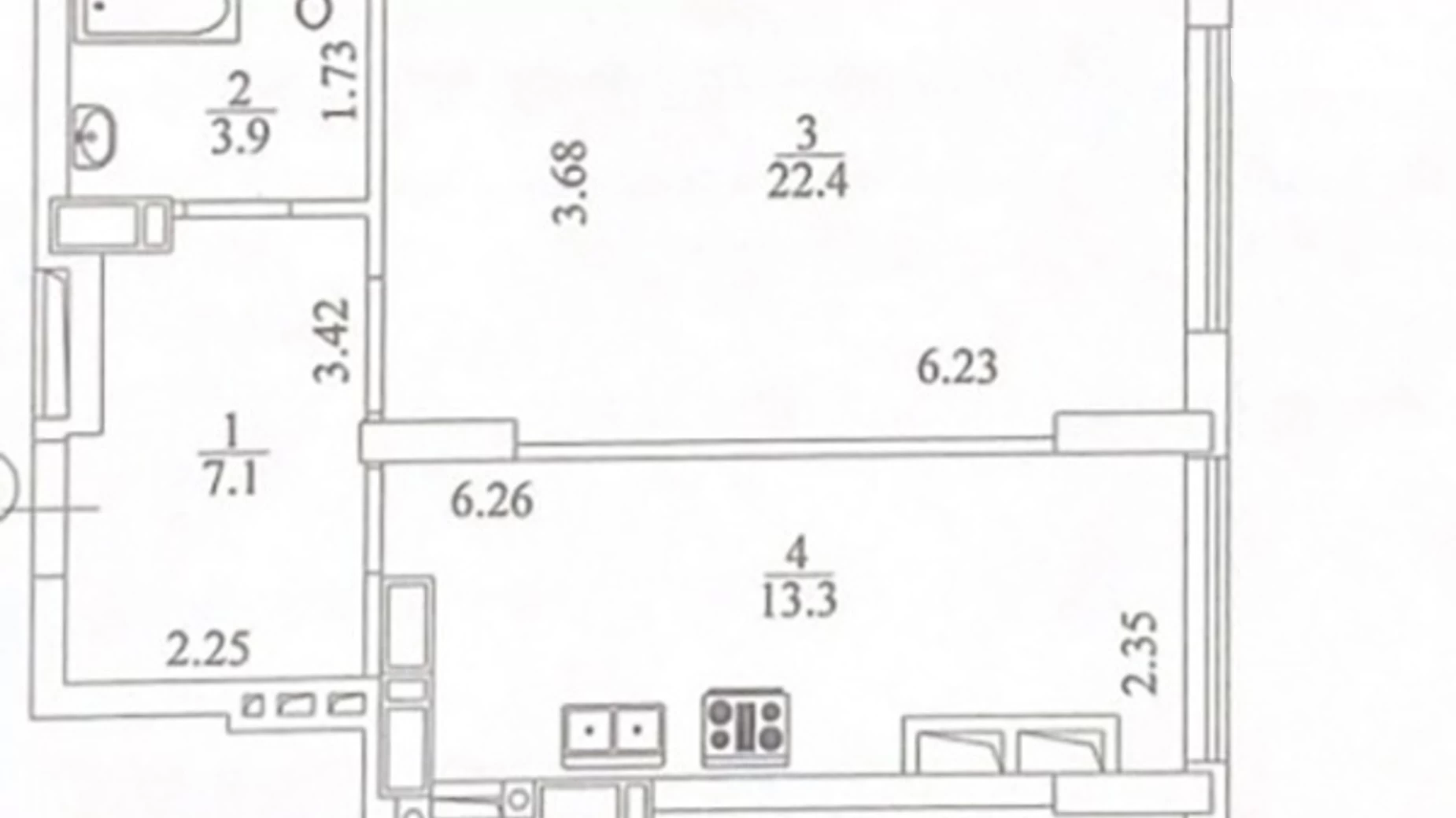 Продается 1-комнатная квартира 46.7 кв. м в Ирпене, ул. Университетская(Карла Маркса), 1Ч - фото 2