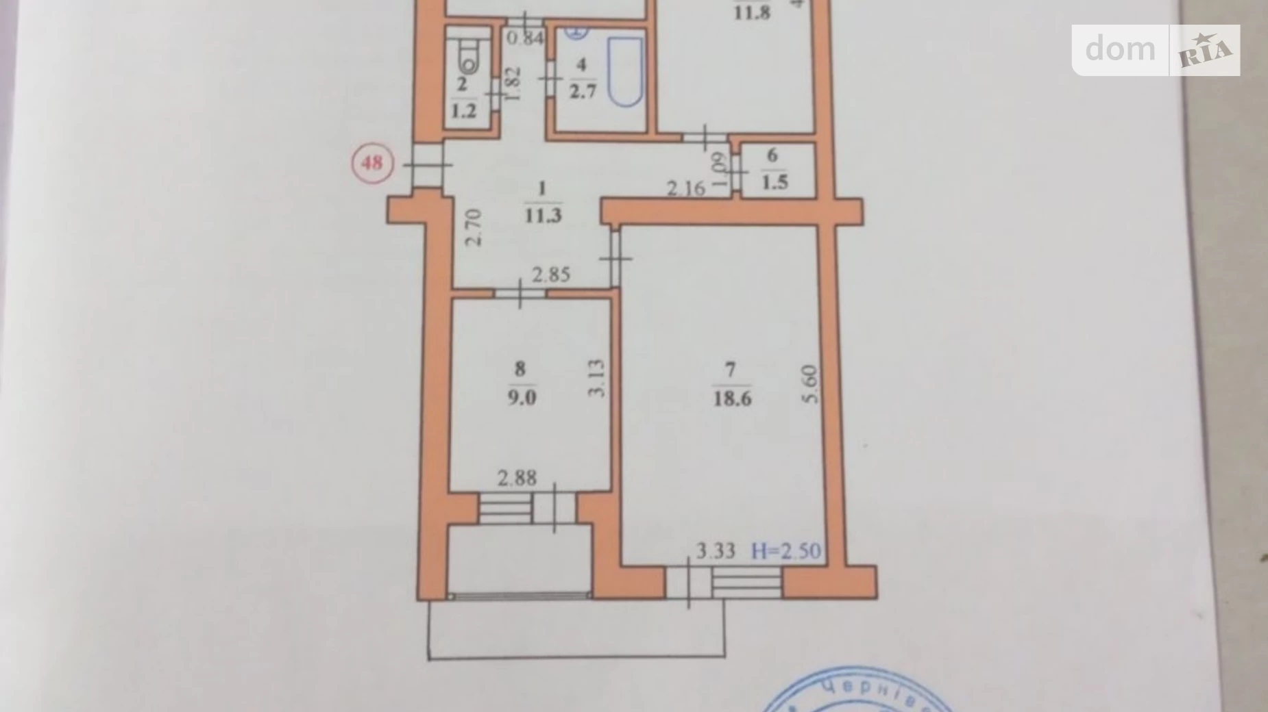 Продается 3-комнатная квартира 74 кв. м в Черновцах - фото 2