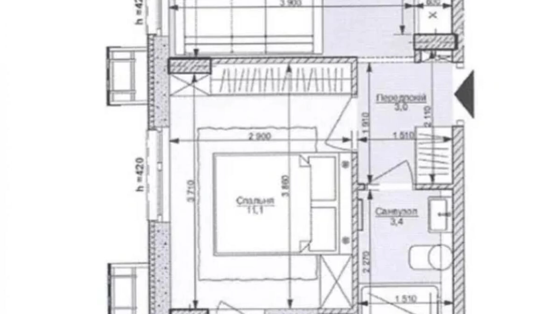 Продается 1-комнатная квартира 35.4 кв. м в Киеве, ул. Салютная - фото 4