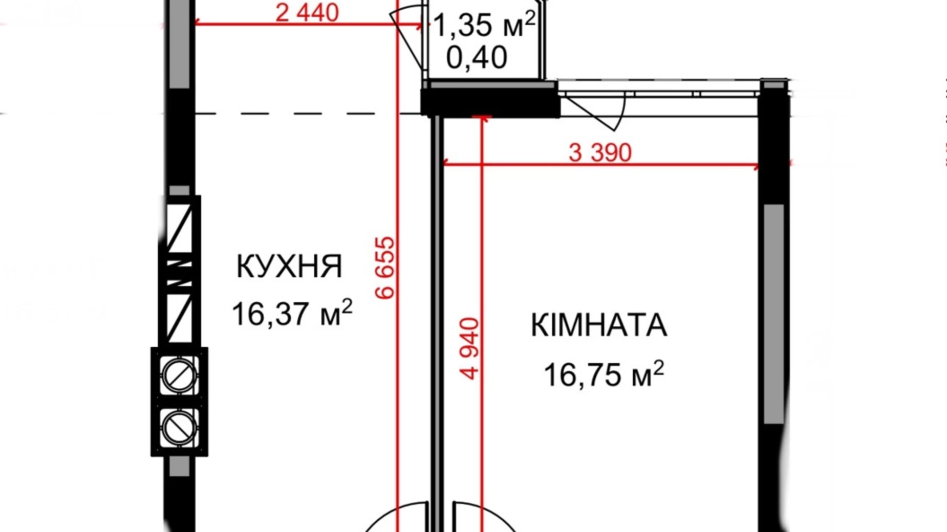 Продається 2-кімнатна квартира 44.5 кв. м у Гостомелі, вул. Прорізна - фото 2