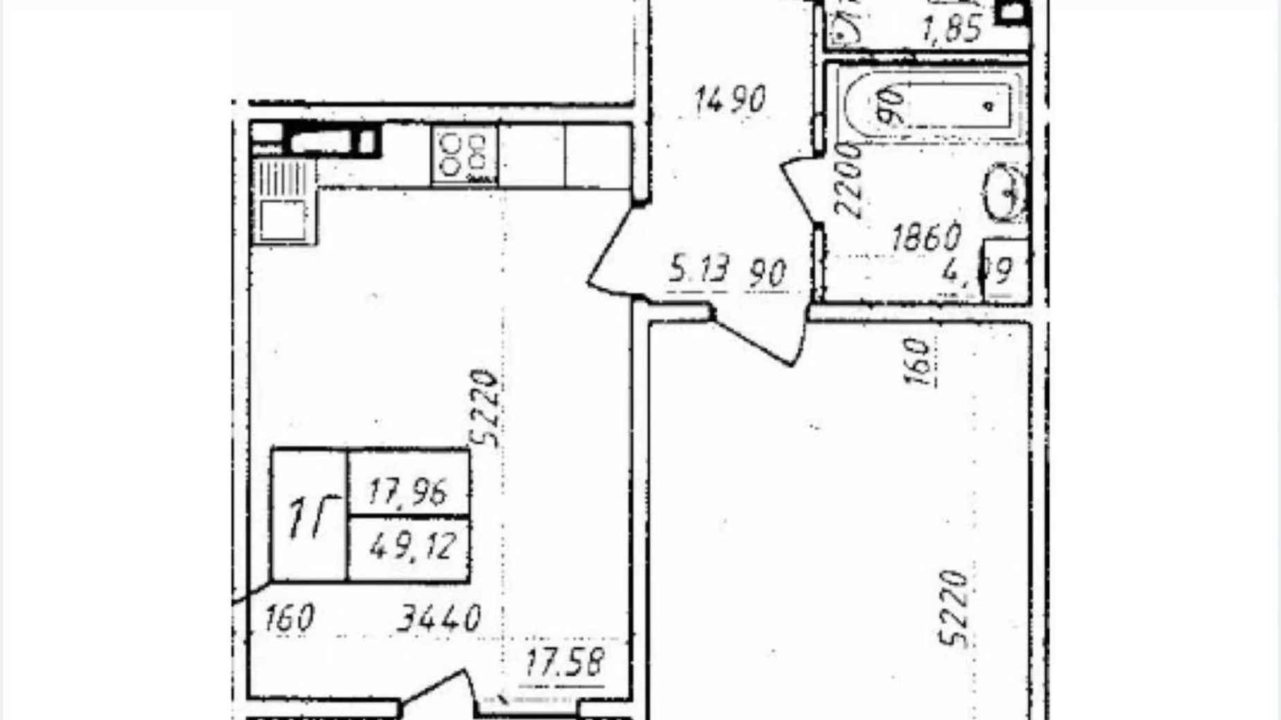 Продается 1-комнатная квартира 49.3 кв. м в Киеве, пер. Балтийский, 5 - фото 3