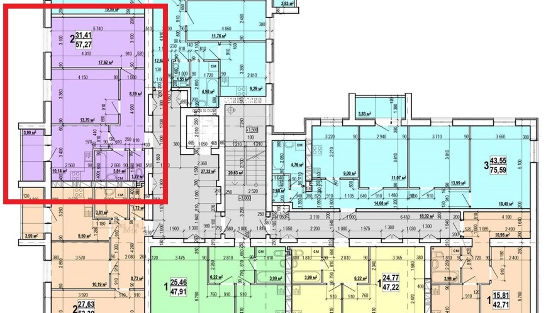 Продается 2-комнатная квартира 59 кв. м в Харькове, ул. Мира, 47 - фото 2