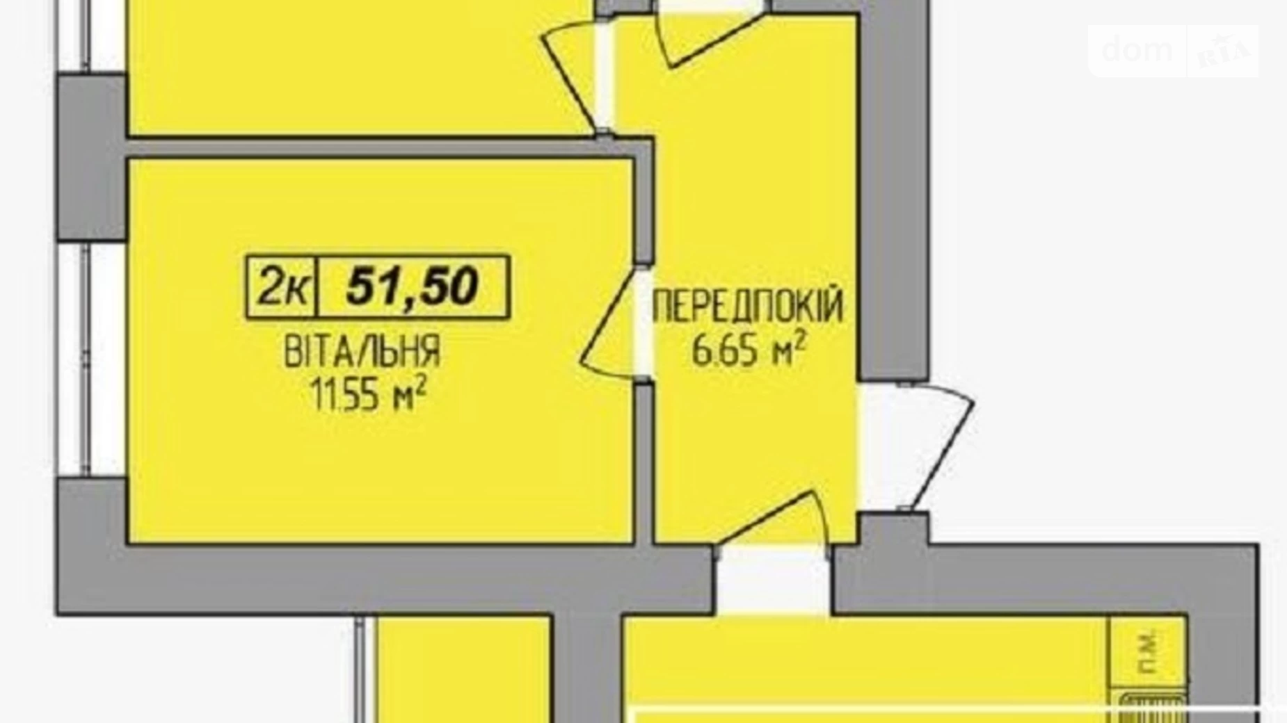 Продается 2-комнатная квартира 51.5 кв. м в Ивано-Франковске, ул. Мира, 100 - фото 2