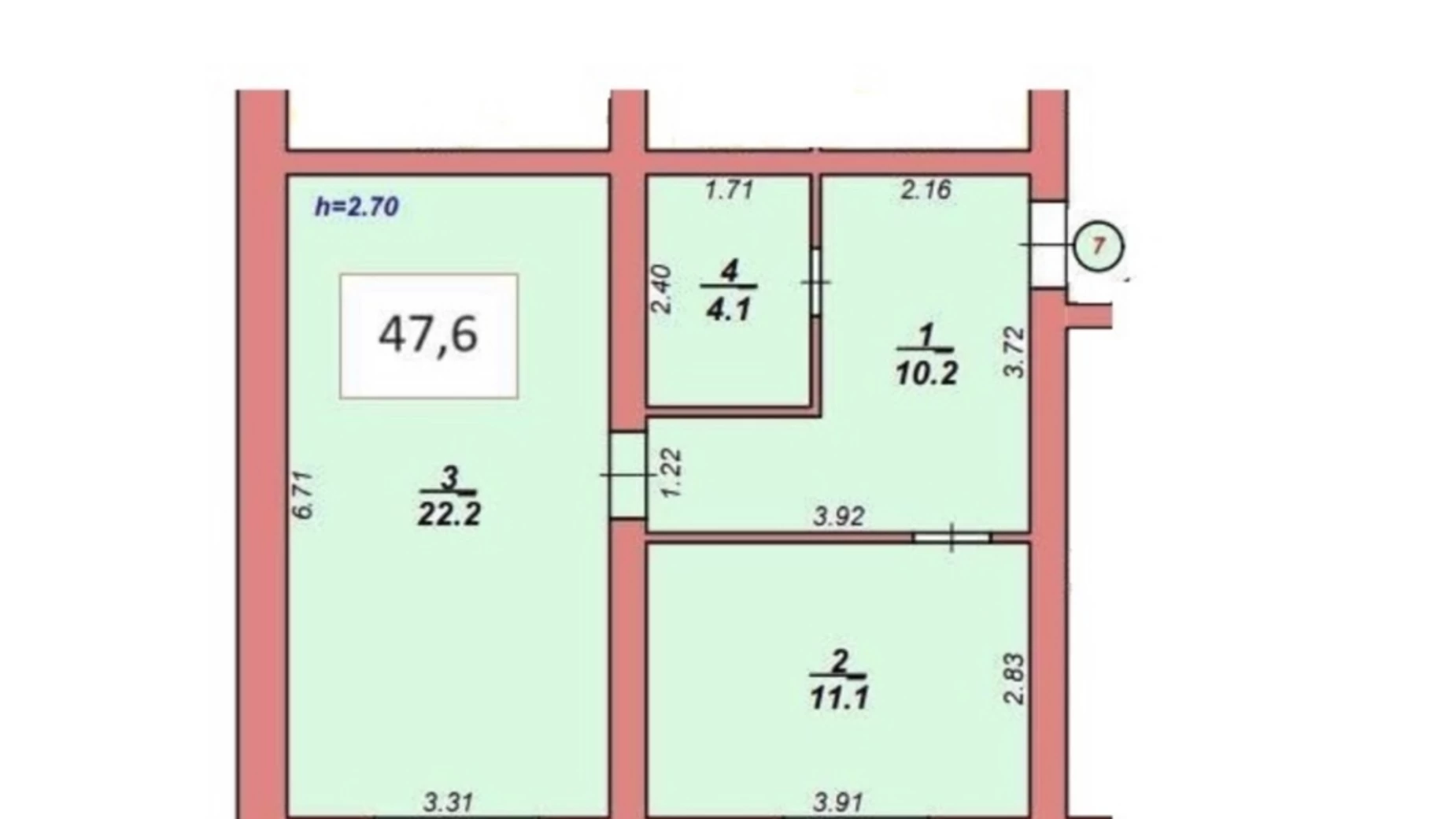 Продается 1-комнатная квартира 47.6 кв. м в Хмельницком, цена: 34000 $ - фото 5