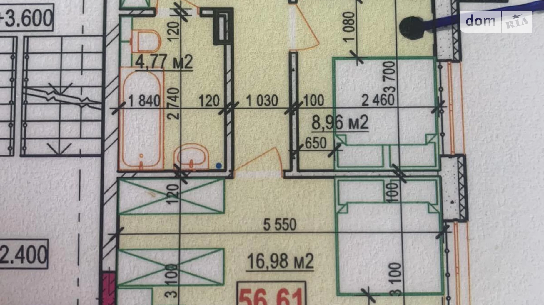 Продается 1-комнатная квартира 56.61 кв. м в Виннице, ул. Ивана Богуна - фото 3