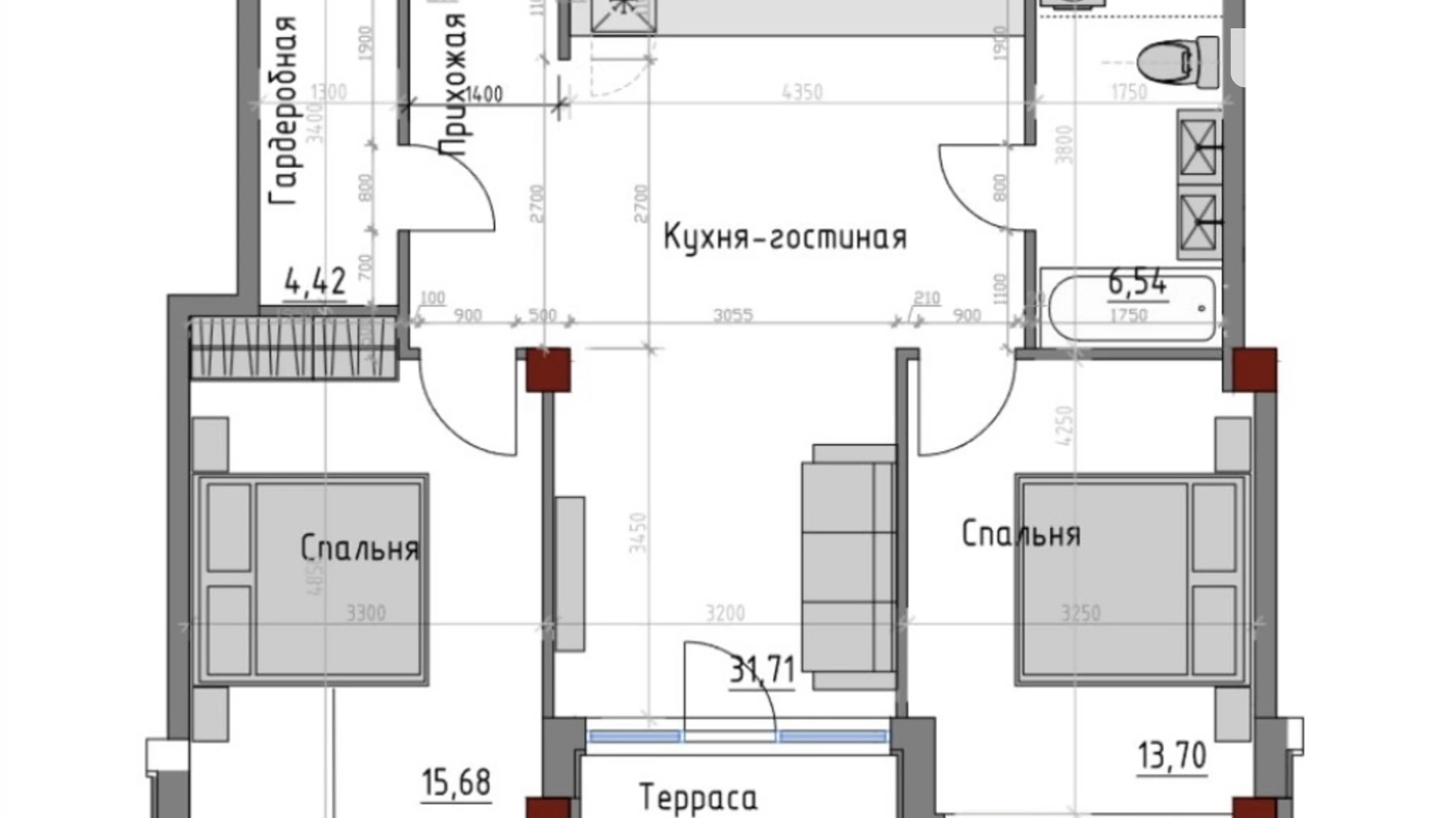 Продається 2-кімнатна квартира 74 кв. м у Одесі, вул. Софіївська, 1Б - фото 2