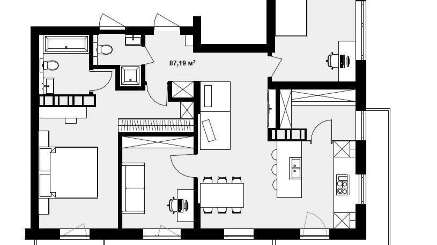 Продается 3-комнатная квартира 87.19 кв. м в Ужгороде, ул. Богомольца, 29 - фото 3