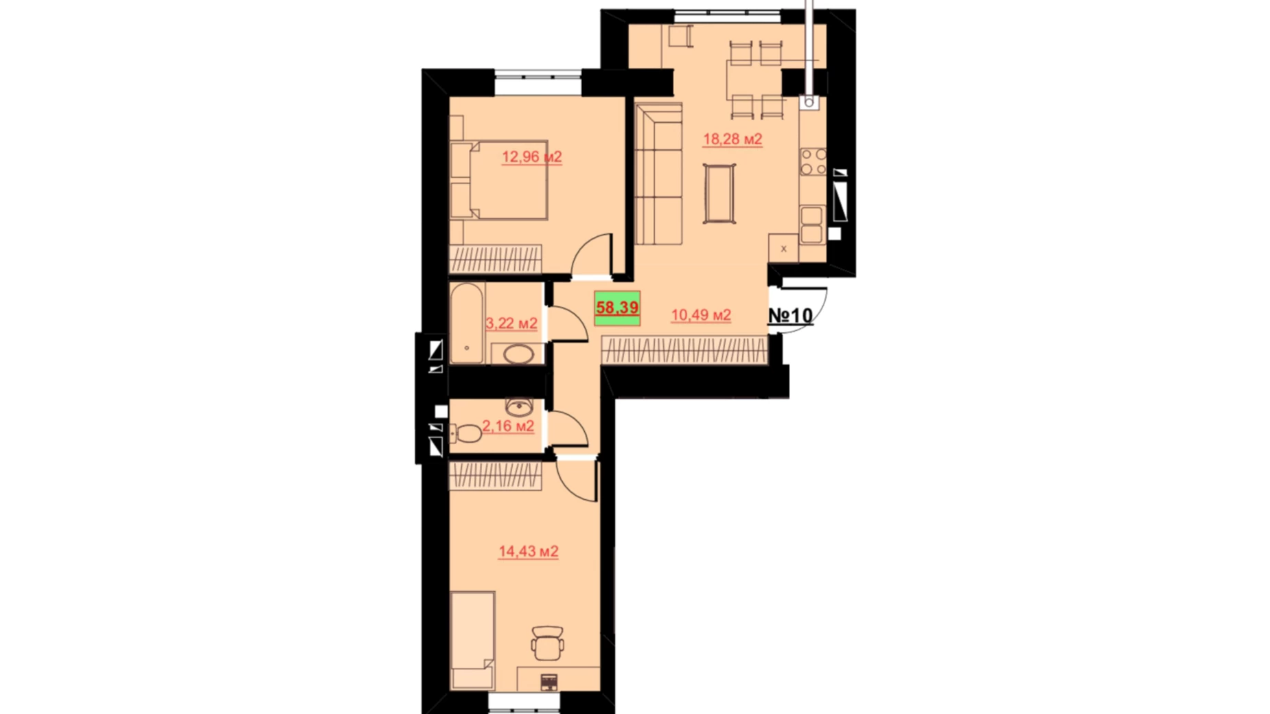 Продается 2-комнатная квартира 58 кв. м в Ивано-Франковске, ул. Гетьмана П. Дорошенко - фото 3