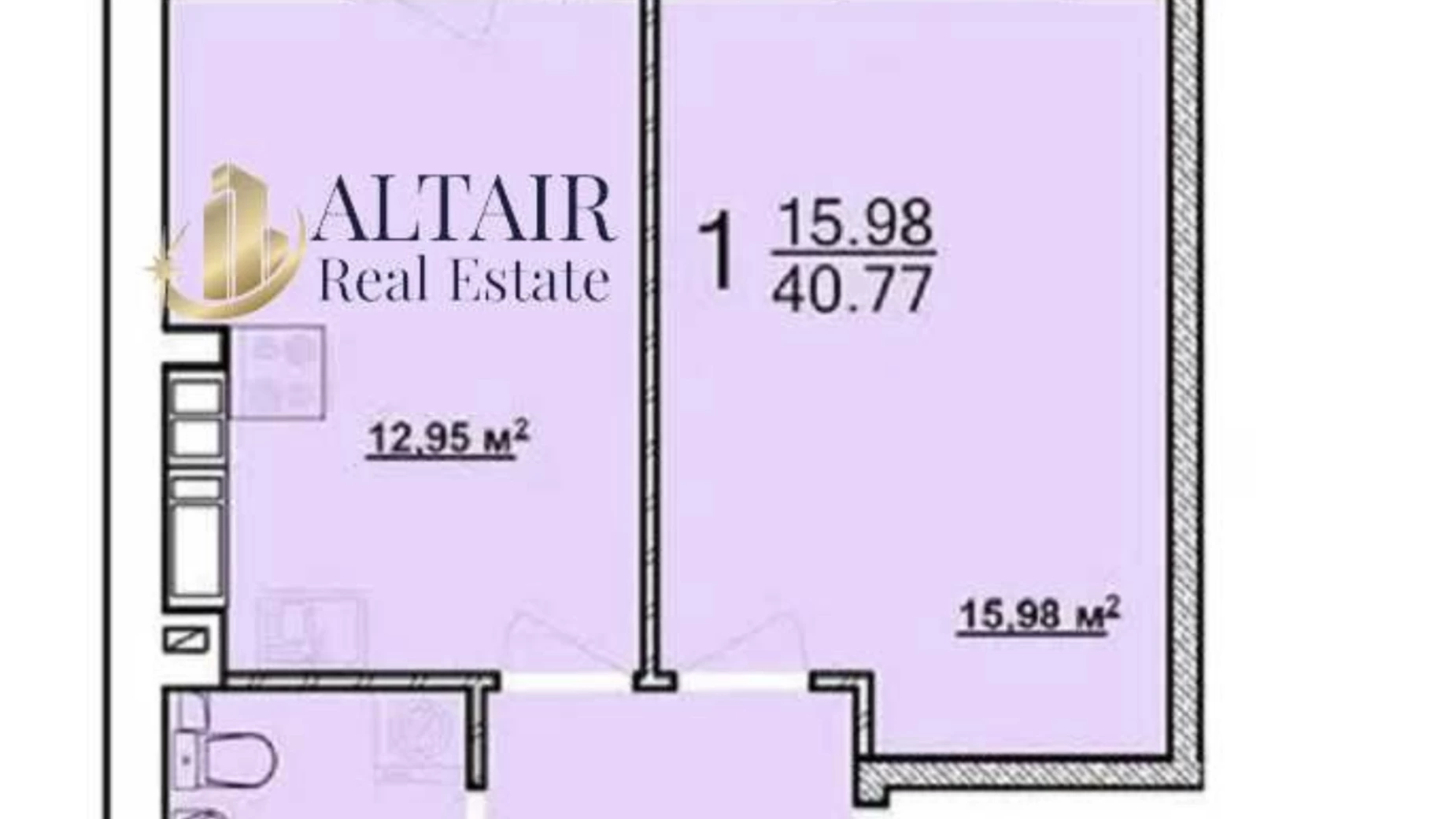 Продается 1-комнатная квартира 40.77 кв. м в Харькове - фото 2