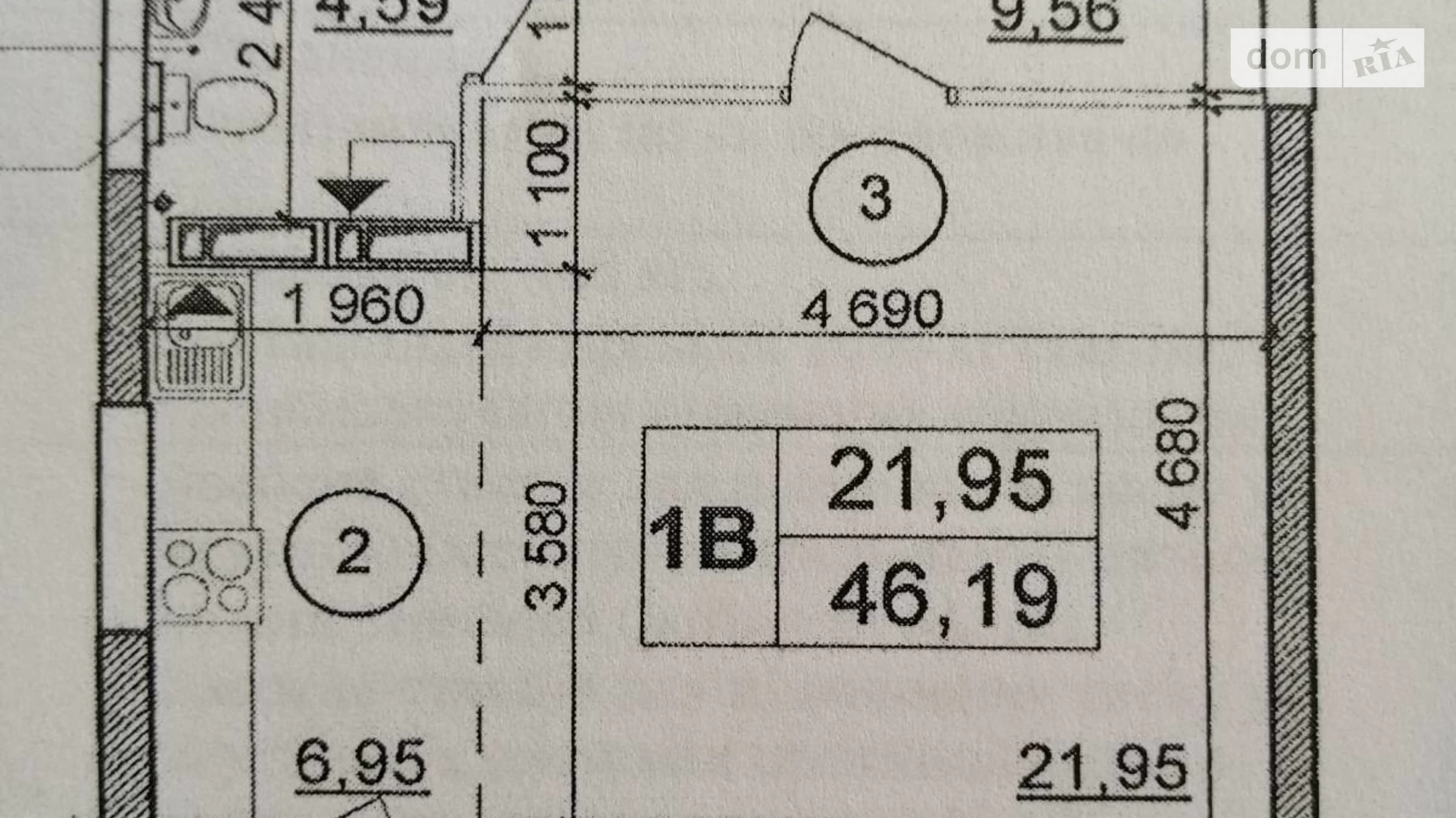 Продается 1-комнатная квартира 46.2 кв. м в Киеве, ул. Бориса Гмыри - фото 3