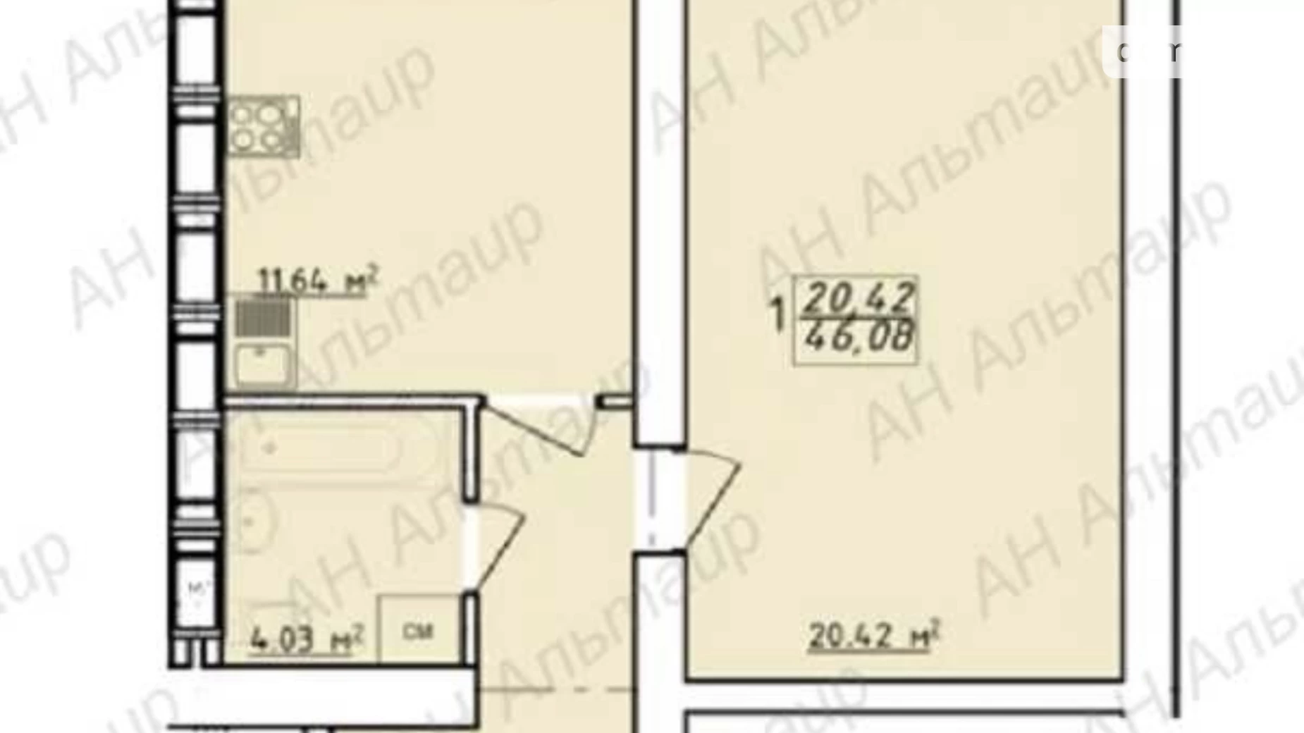 Продається 1-кімнатна квартира 46 кв. м у Харкові, вул. Заливна, 10 - фото 3
