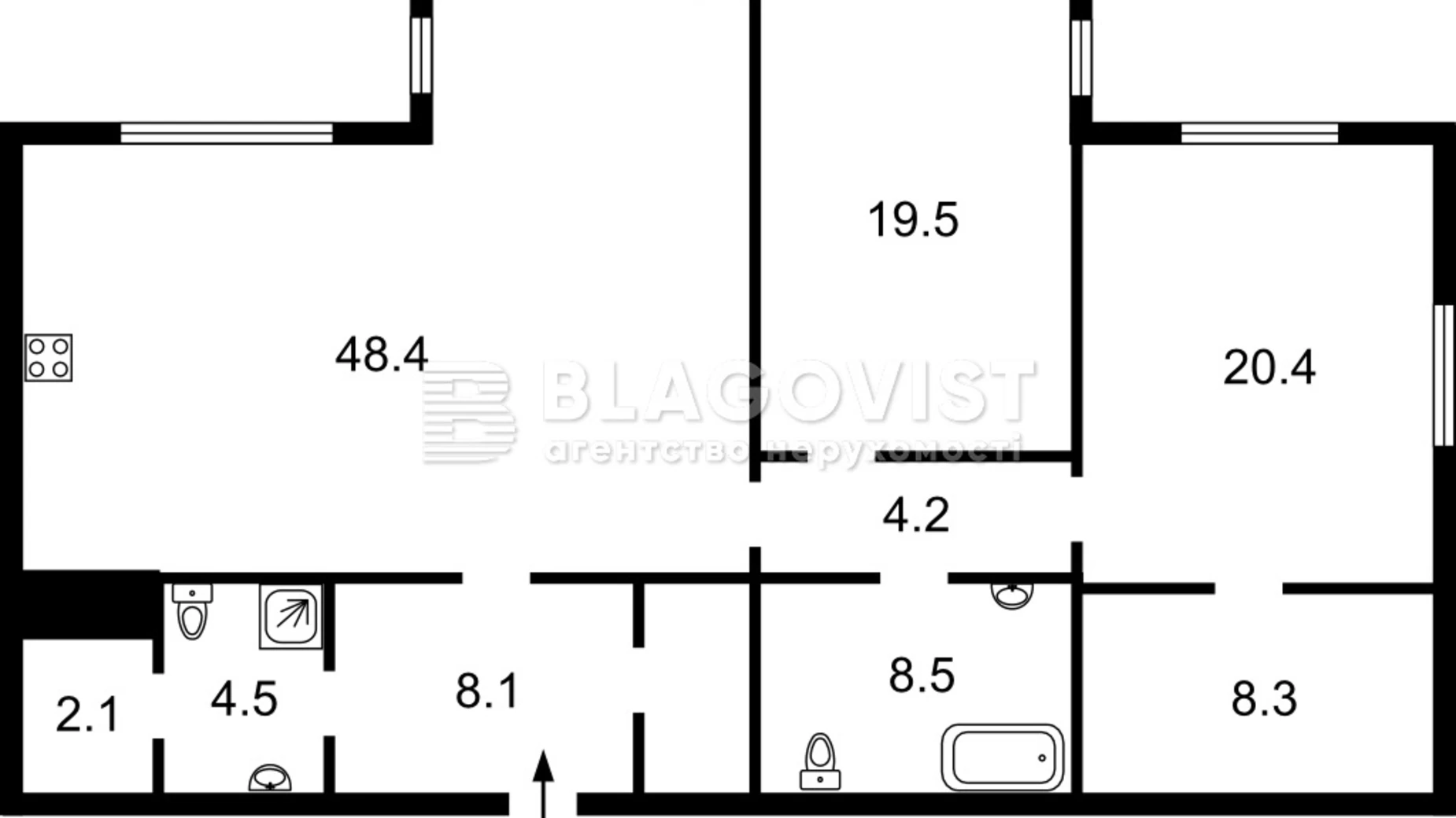 Продается 2-комнатная квартира 126.8 кв. м в Киеве, ул. Иоанна Павла II(Патриса Лумумбы), 6/1 - фото 5