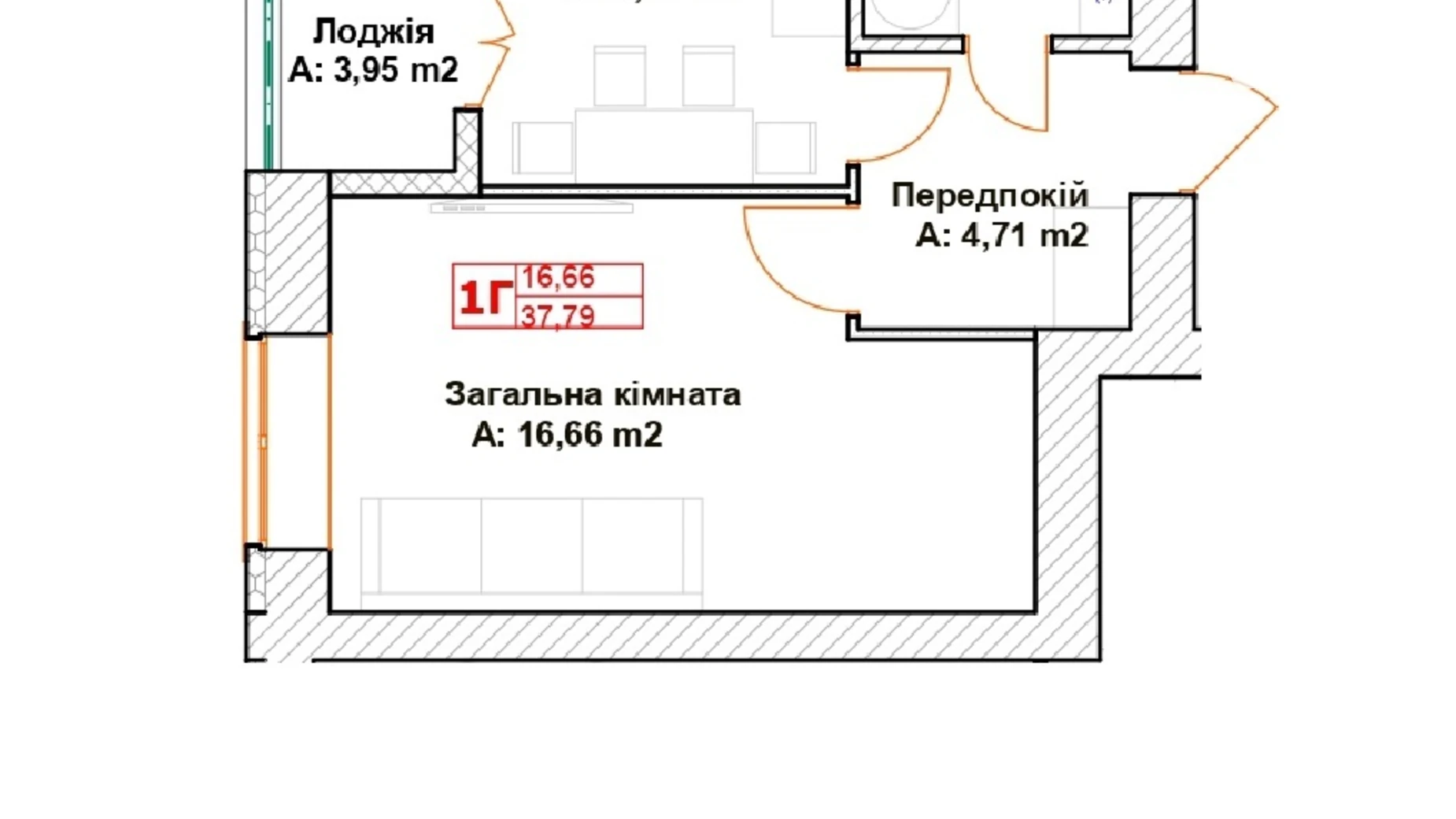 Продається 1-кімнатна квартира 37.79 кв. м у Бучі, вул. Вишнева, 35 - фото 2