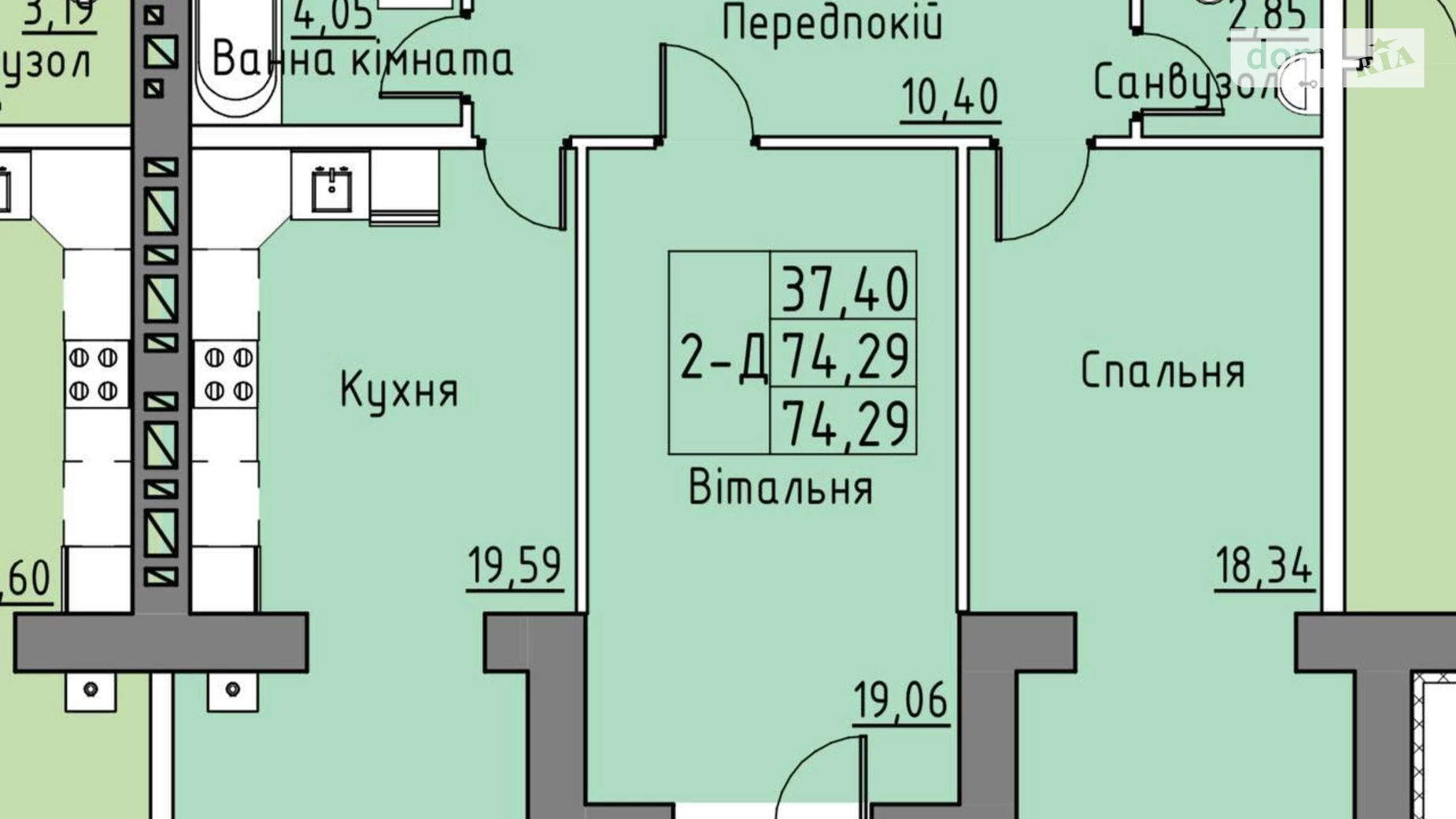 Продается 2-комнатная квартира 74.9 кв. м в Ивано-Франковске, ул. Бастионная - фото 5