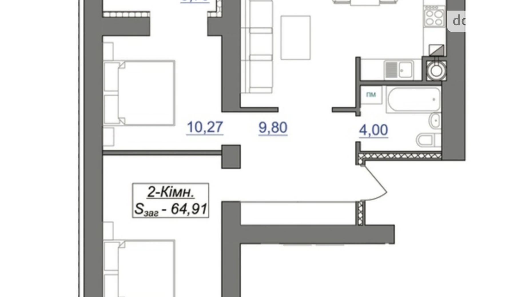 Продається 2-кімнатна квартира 64.91 кв. м у Івано-Франківську, пров. Ключний - фото 4
