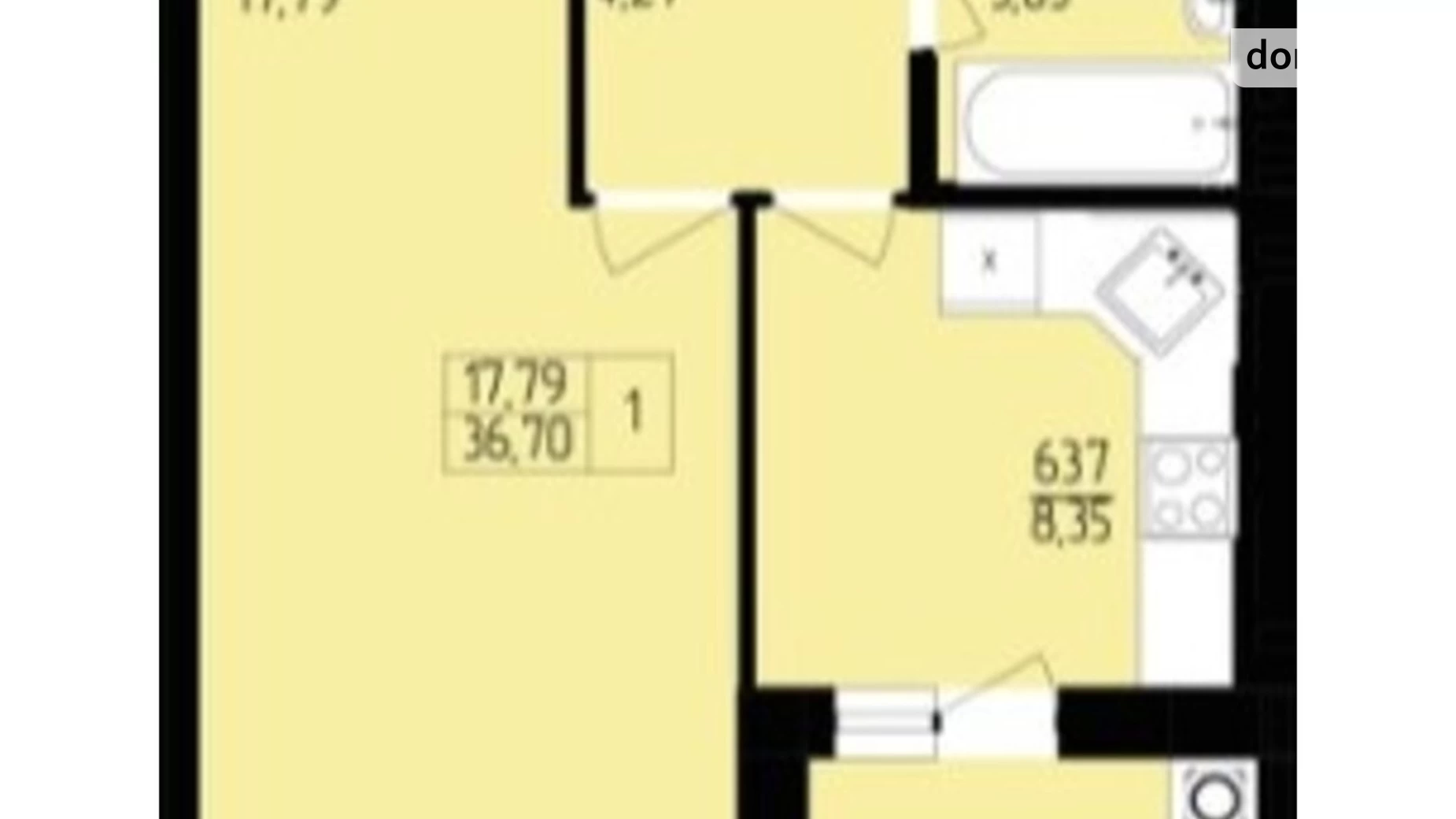 Продается 1-комнатная квартира 36.7 кв. м в Хмельницком, пер. Франко Ивана, 8 - фото 2