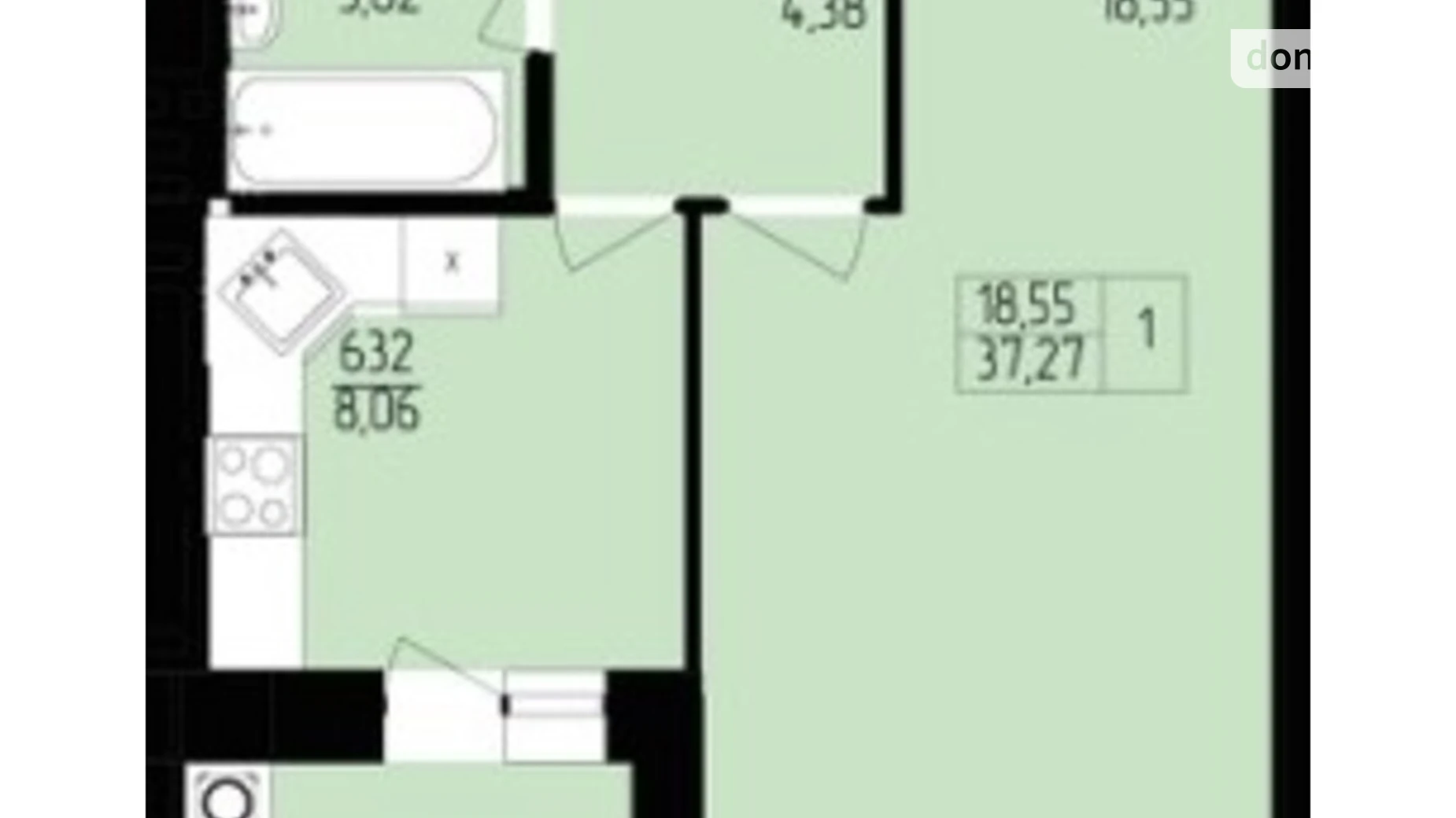 Продается 1-комнатная квартира 40.31 кв. м в Хмельницком, цена: 26590 $ - фото 2