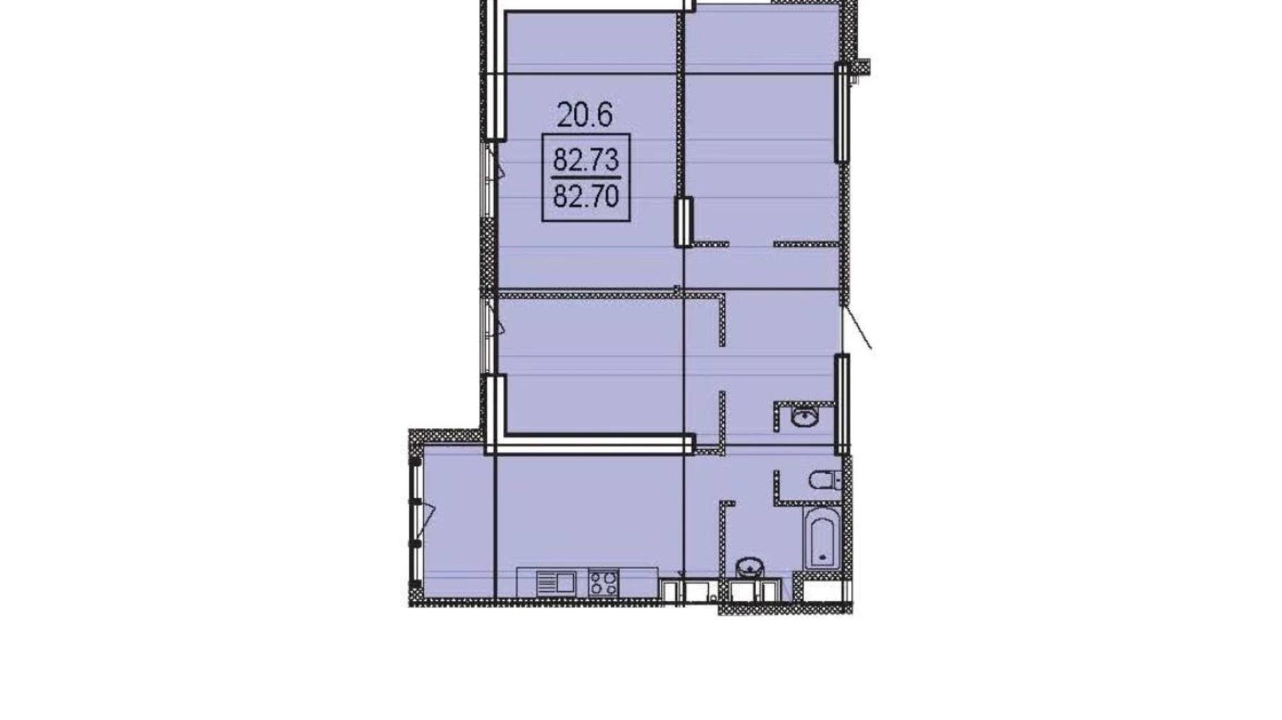 Продается 3-комнатная квартира 80.2 кв. м в Одессе, ул. Дача Ковалевского, 5 - фото 2
