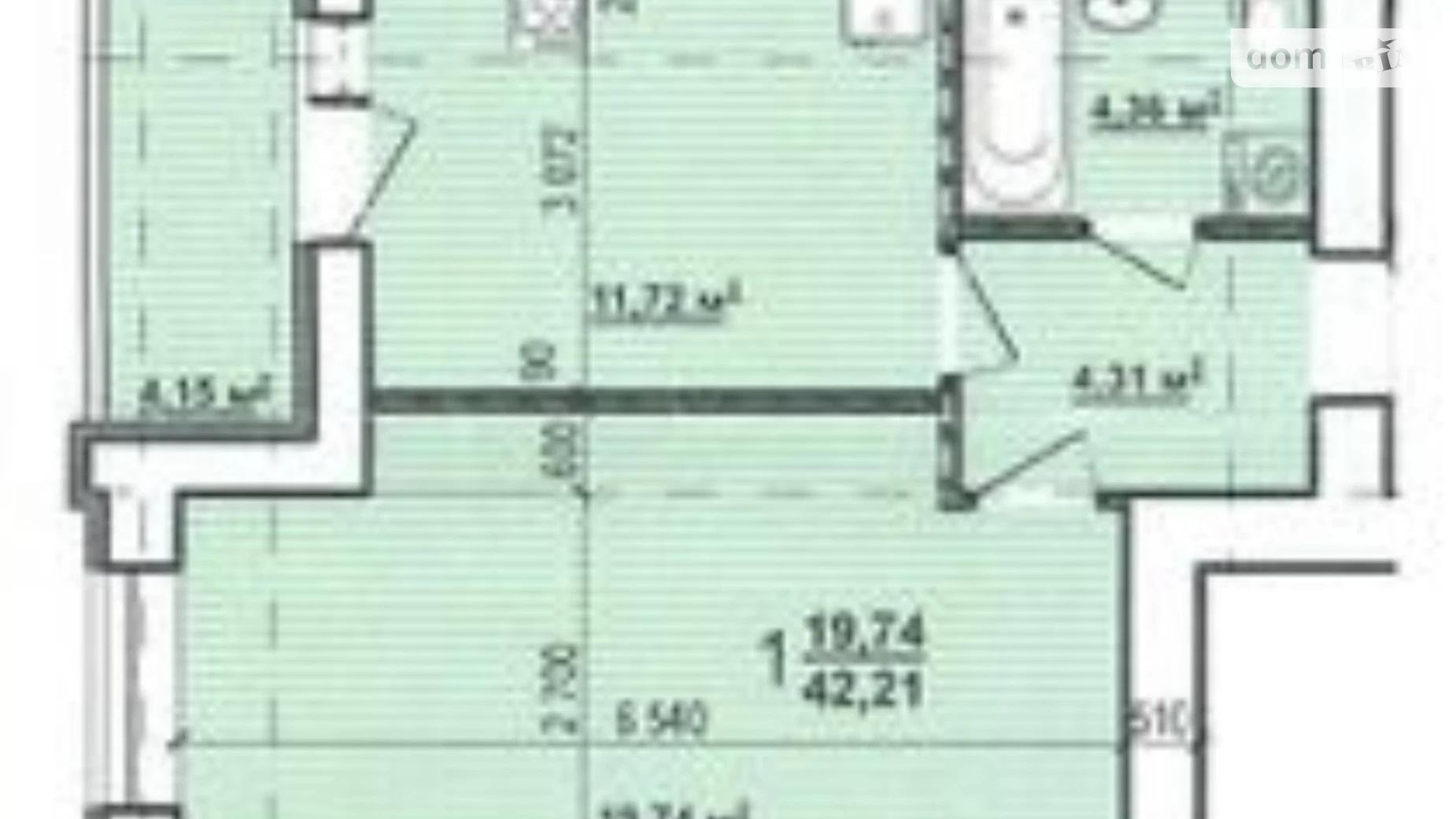 Продается 1-комнатная квартира 42.21 кв. м в Харькове, просп. Героев Харькова(Московский), 270Б - фото 2