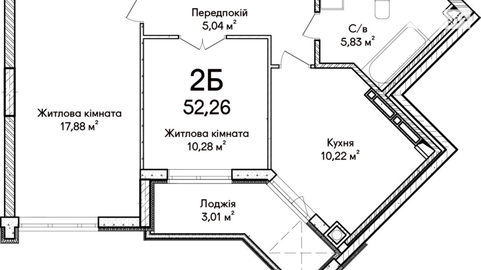 Продается 2-комнатная квартира 55 кв. м в Ирпене, ул. Ольги Кобылянской(Достоевского) - фото 2