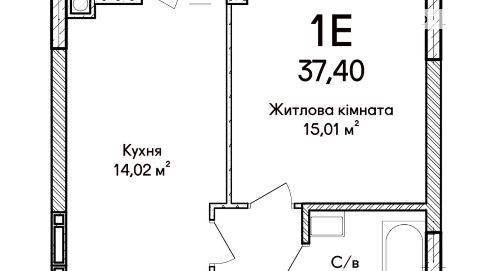 Продається 1-кімнатна квартира 39 кв. м у Ірпені, вул. Ольги Кобилянської(Достоєвського) - фото 2