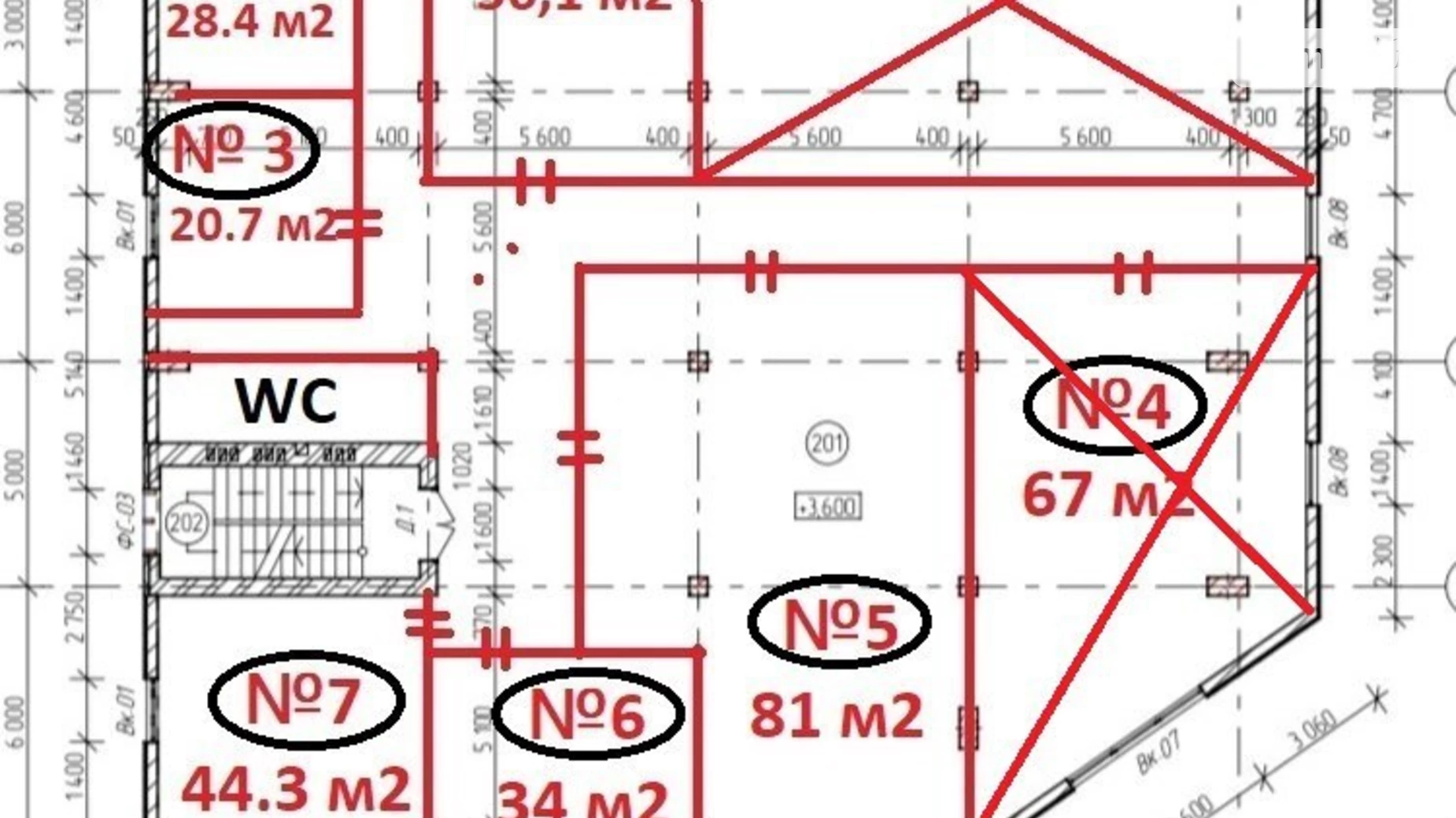 Здається в оренду приміщення вільного призначення 67 кв. м в 3-поверховій будівлі, цена: 16750 грн - фото 5