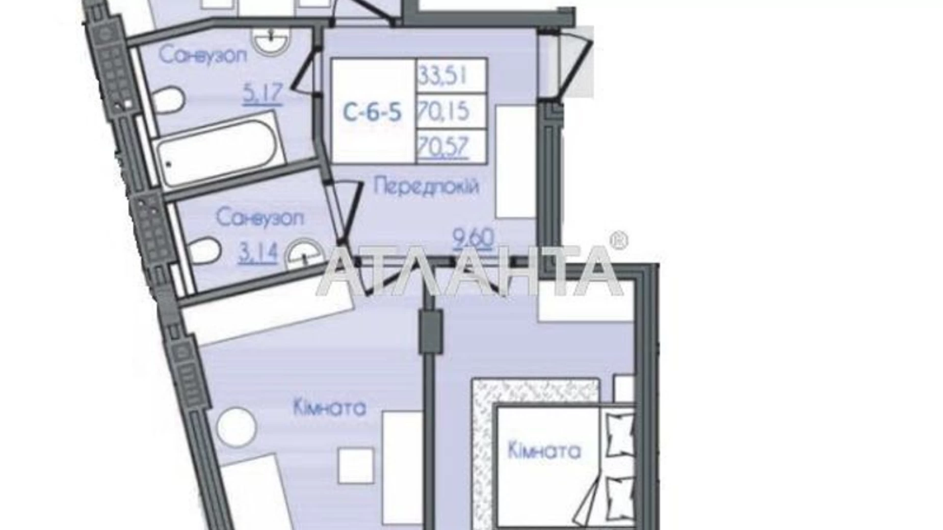 Продається 2-кімнатна квартира 70.5 кв. м у Одесі, Фонтанська дор. - фото 2