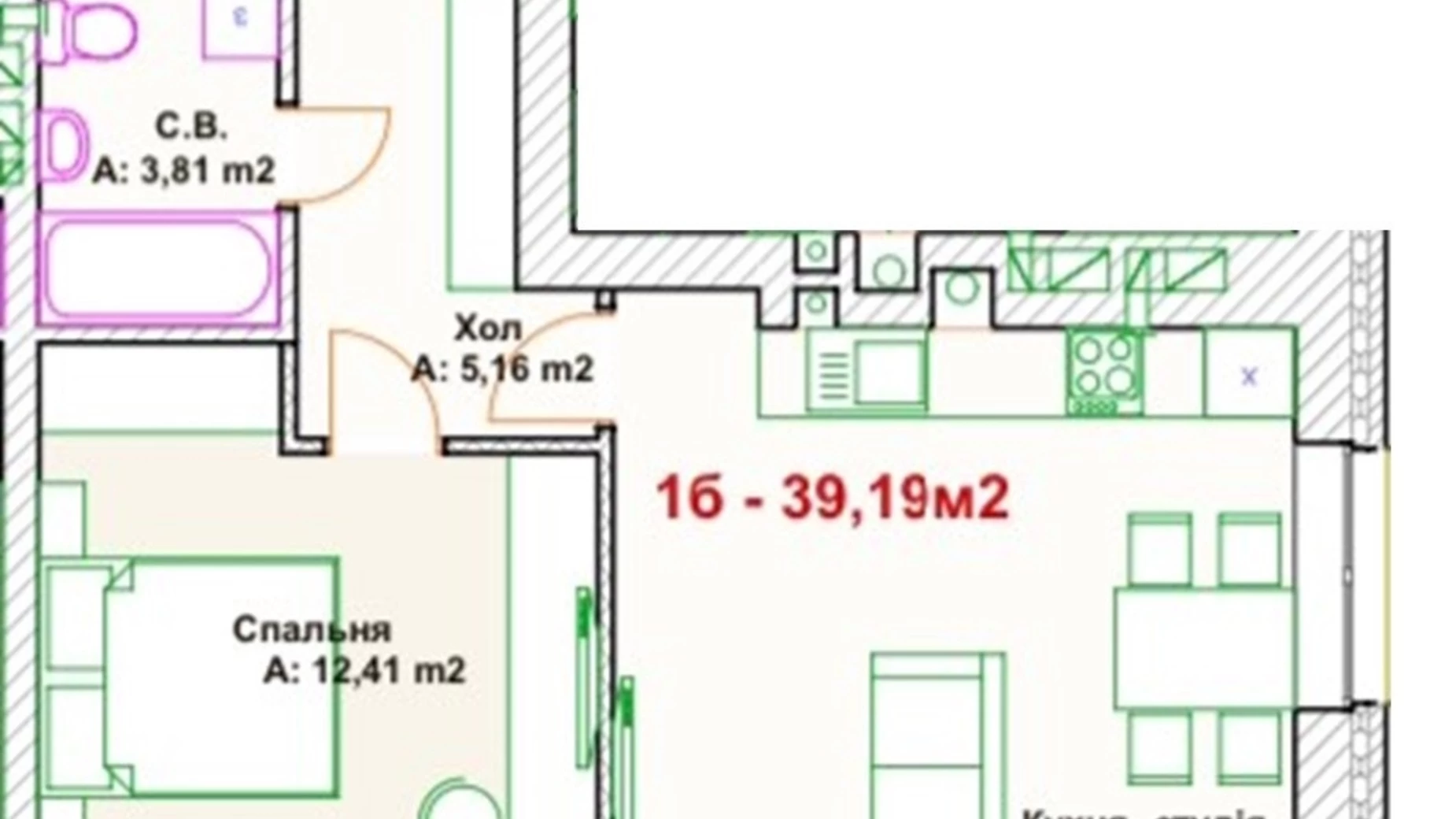 Продается 1-комнатная квартира 39.2 кв. м в Ирпене, ул. Троицкая - фото 3