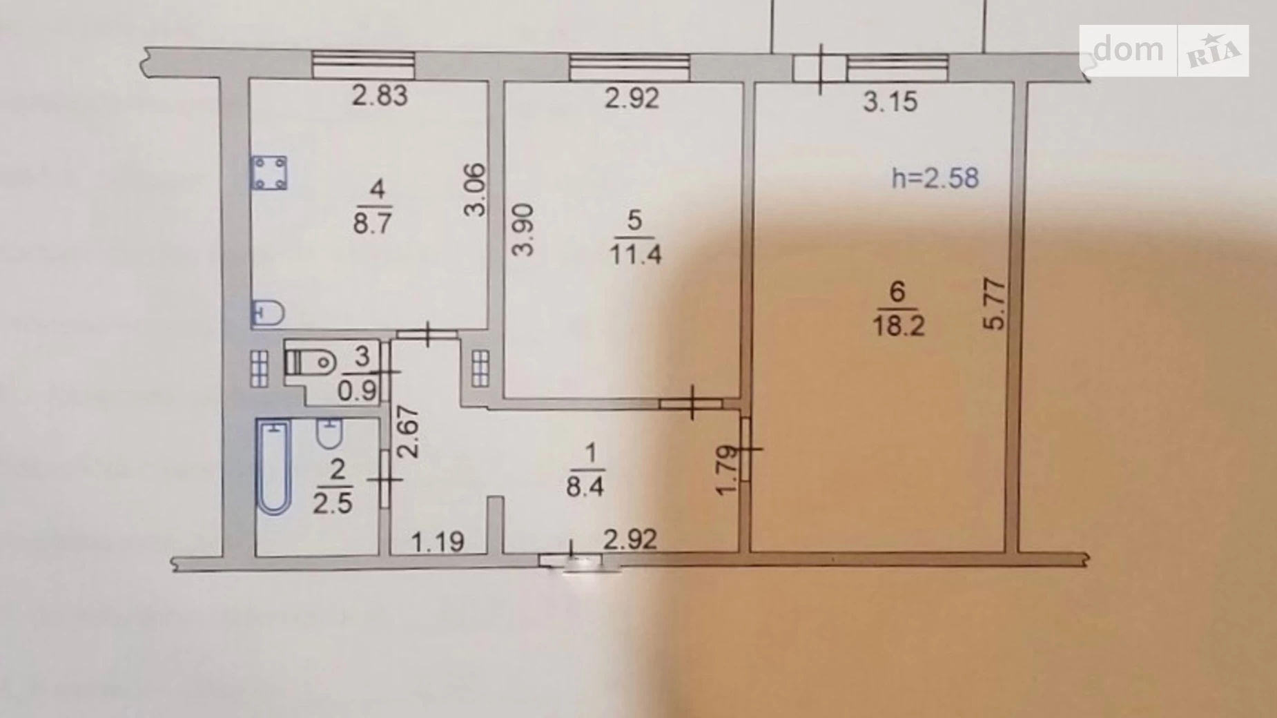 Продається 2-кімнатна квартира 51 кв. м у Чорноморську, вул. Лазурна(Гайдара) - фото 3