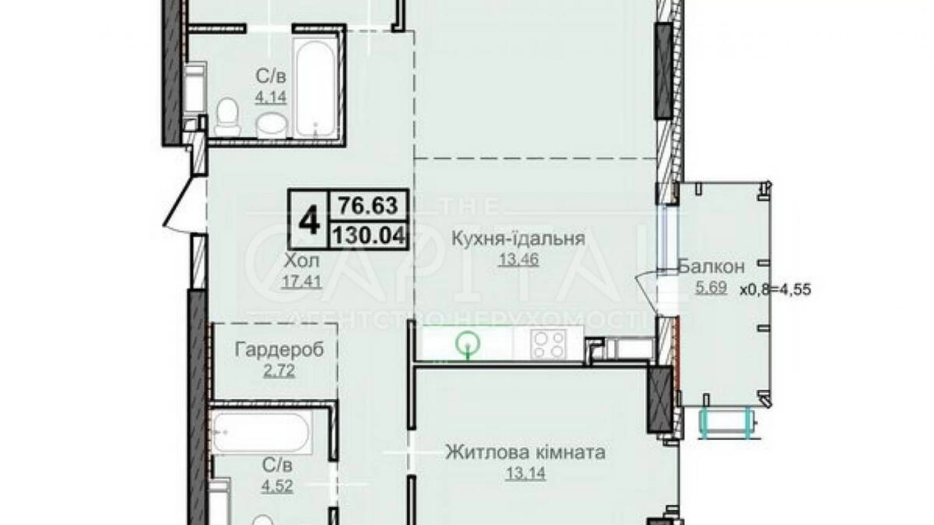 Продается 4-комнатная квартира 131 кв. м в Киеве, ул. Андрея Верхогляда(Драгомирова) - фото 3